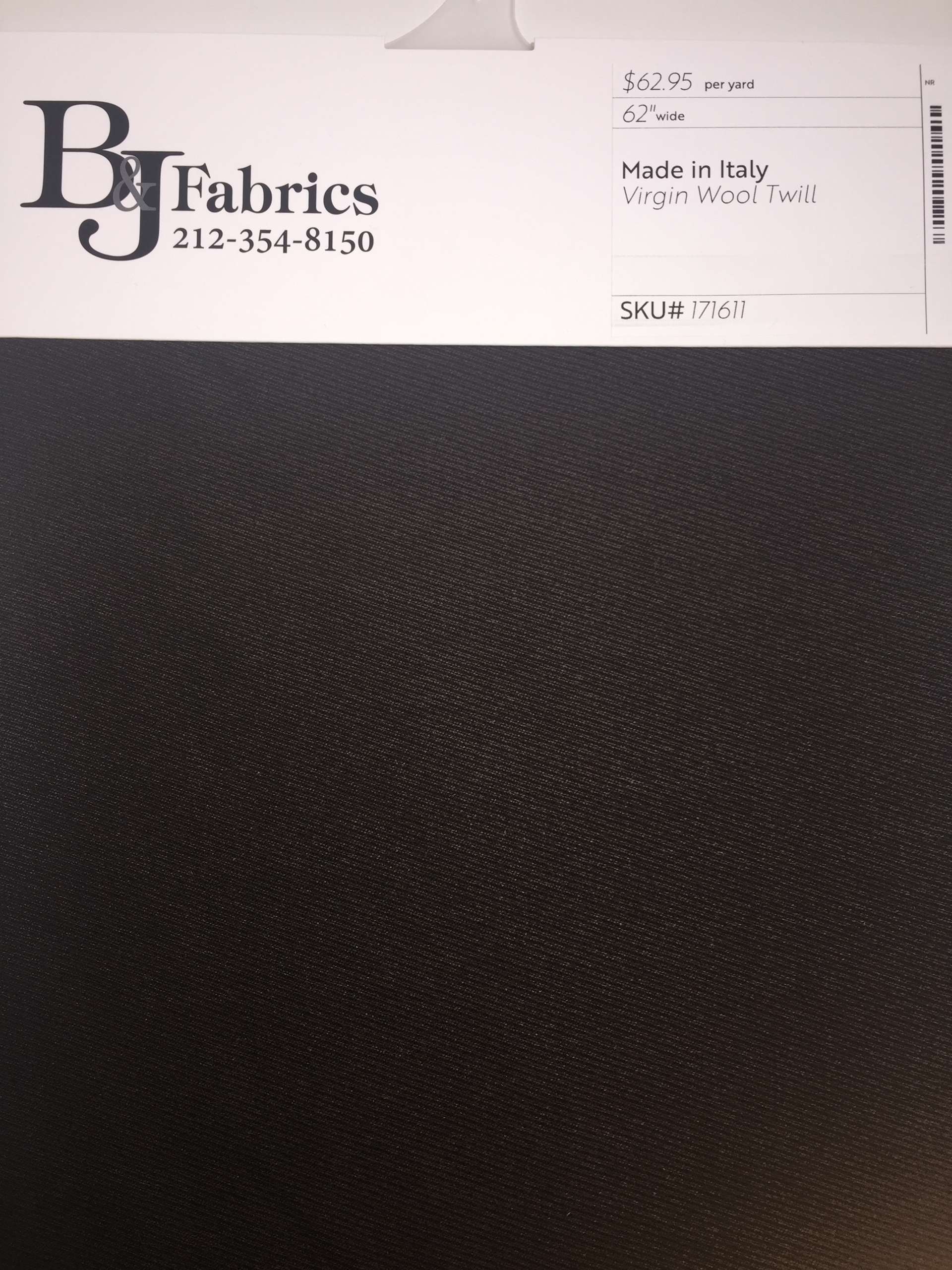 Virgin Wool Twill in Dark Brown
