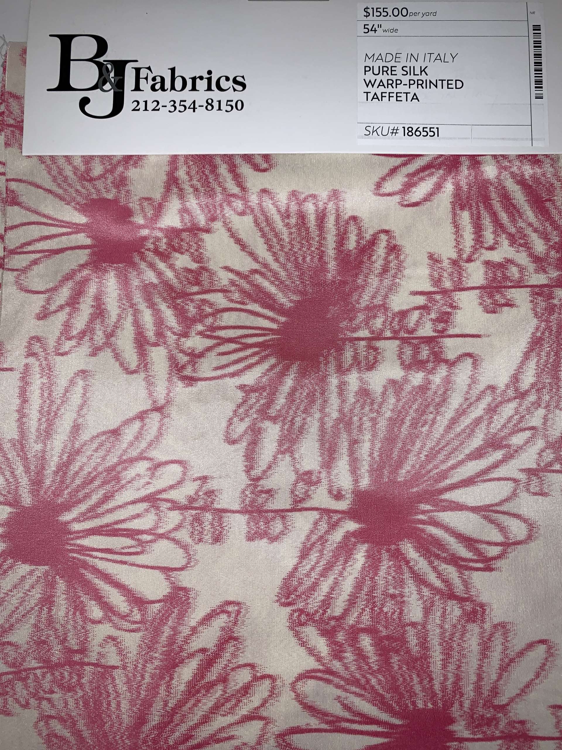 MADE IN ITALY PURE SILK WARP-PRINTED TAFFETA