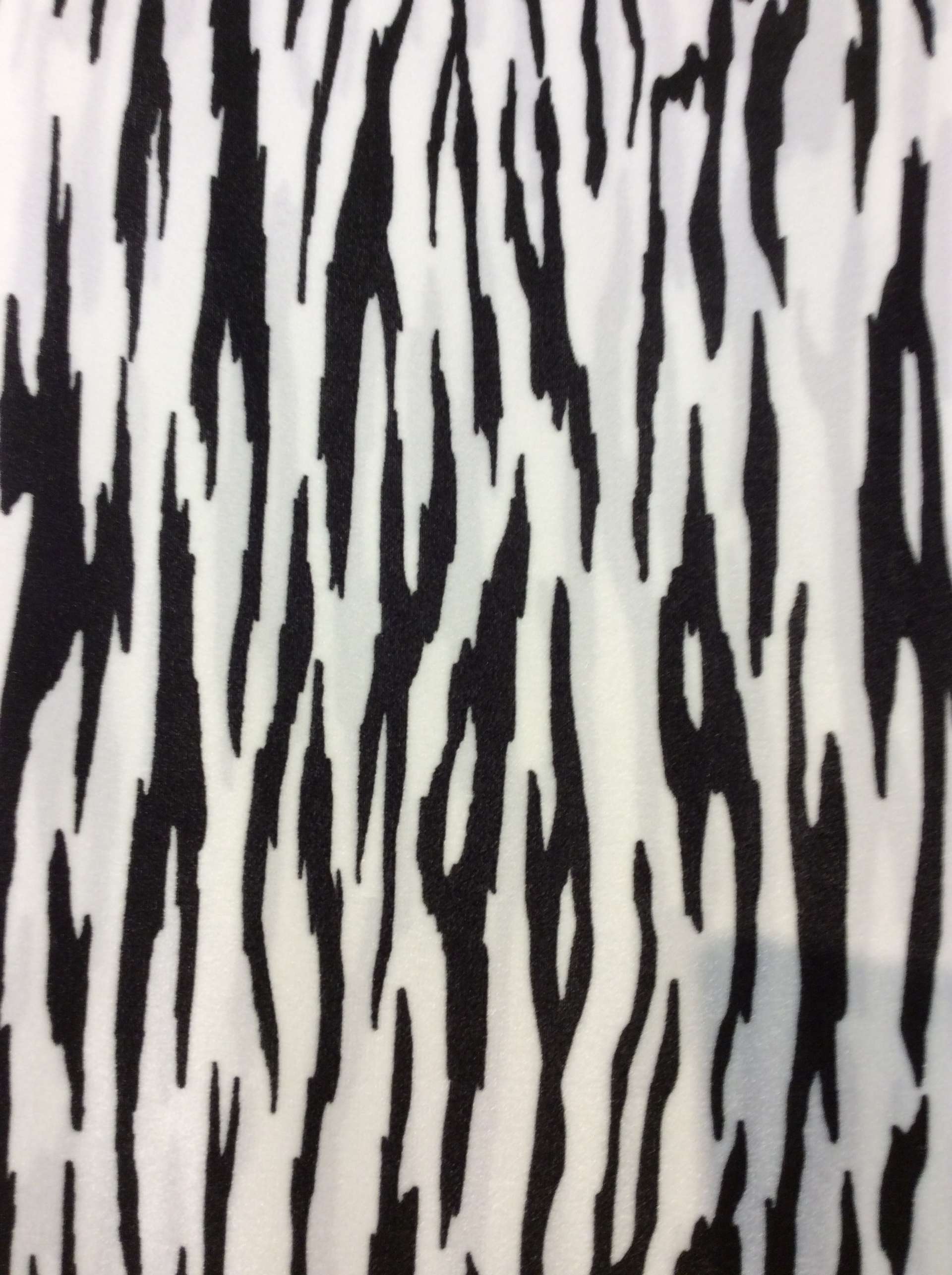 Rayon Zebra Print Velvet in Black/White