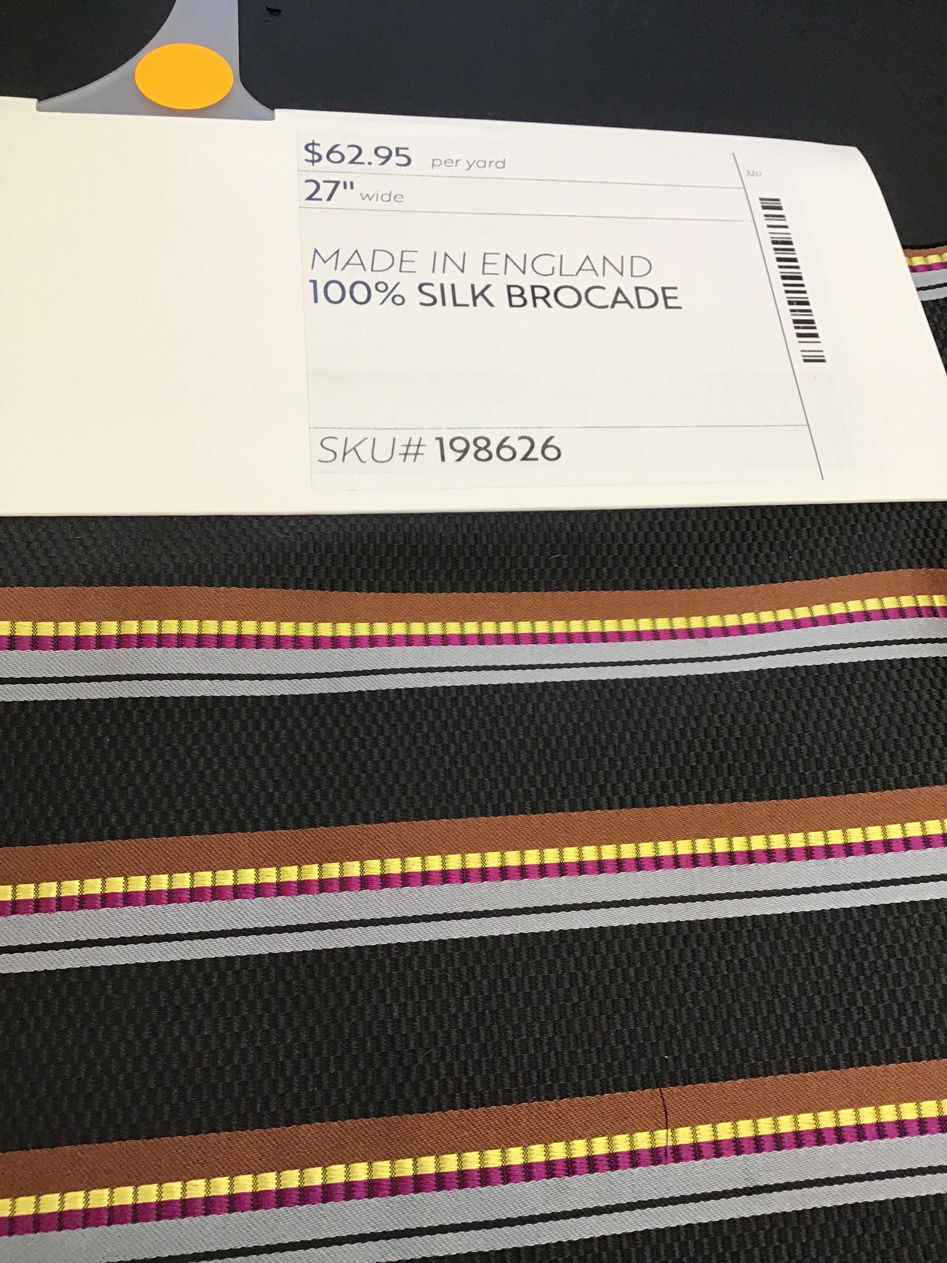 MADE IN ENGLAND 100% SILK BROCADE