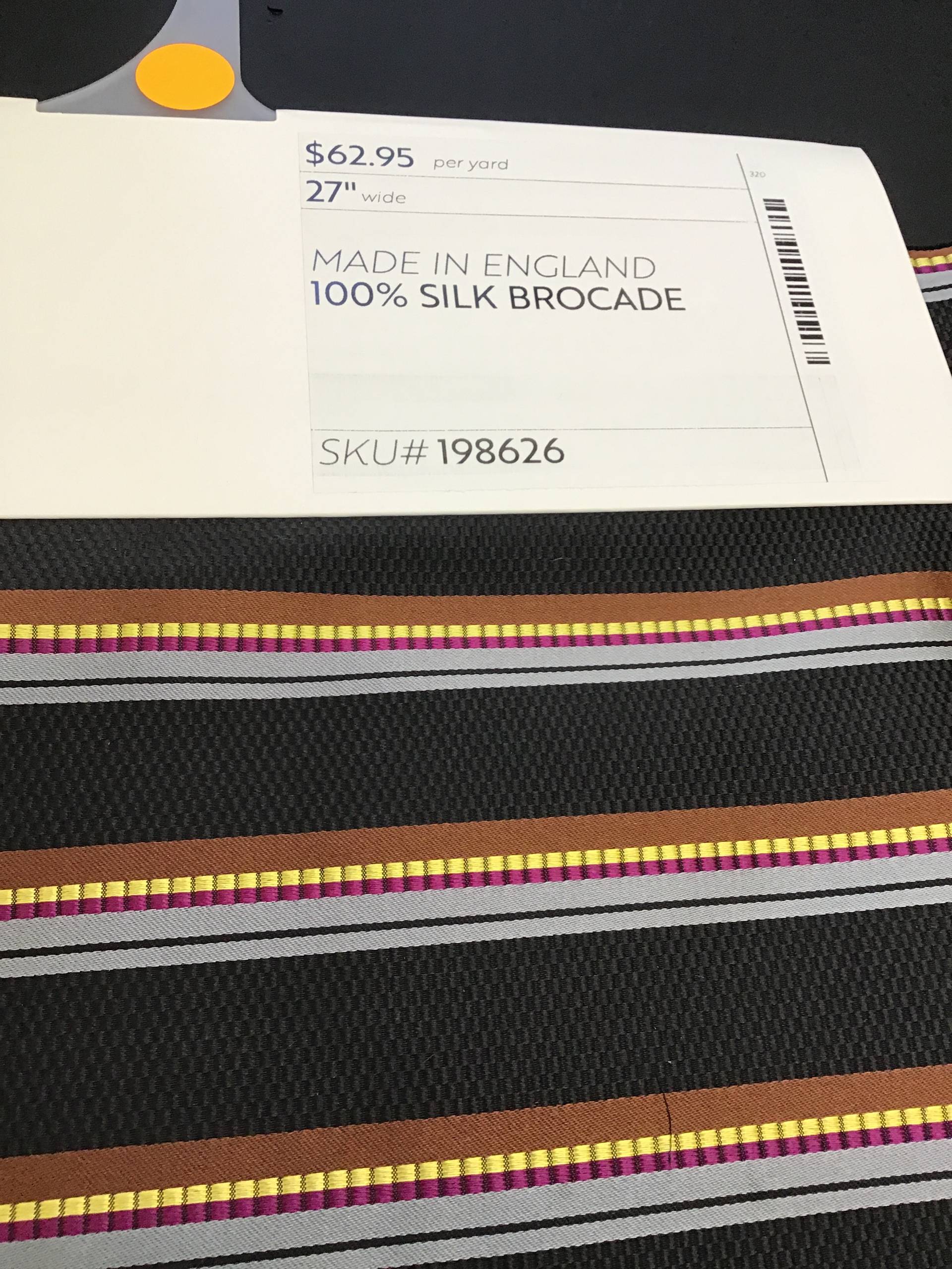 MADE IN ENGLAND 100% SILK BROCADE
