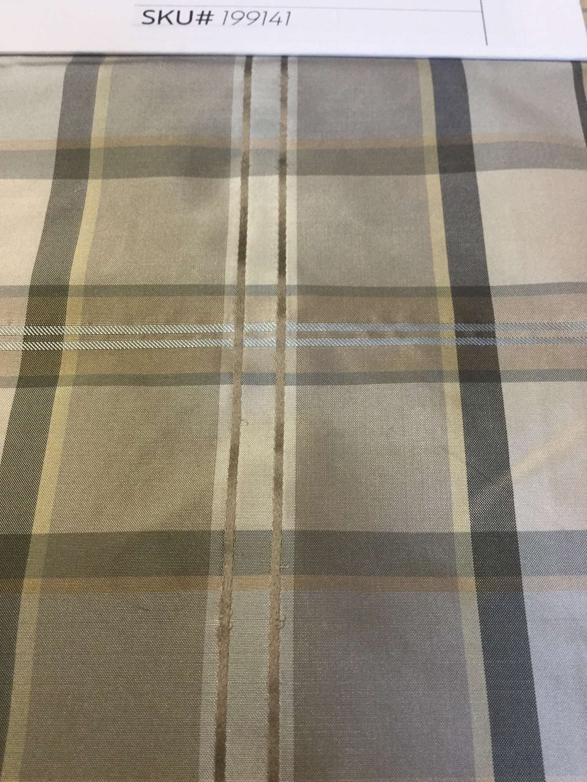 100% SILK TAFFETA PLAID