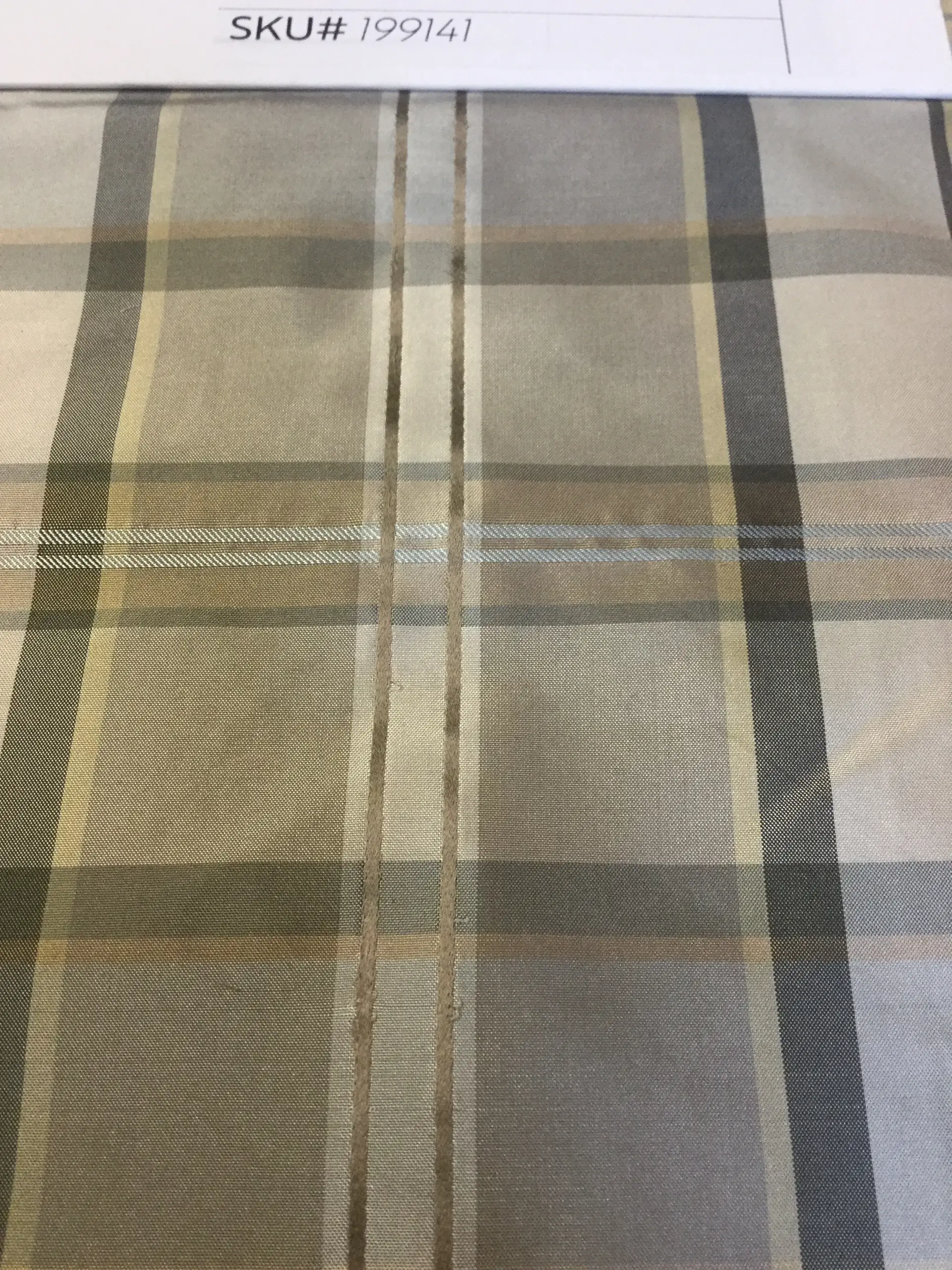 100% SILK TAFFETA PLAID