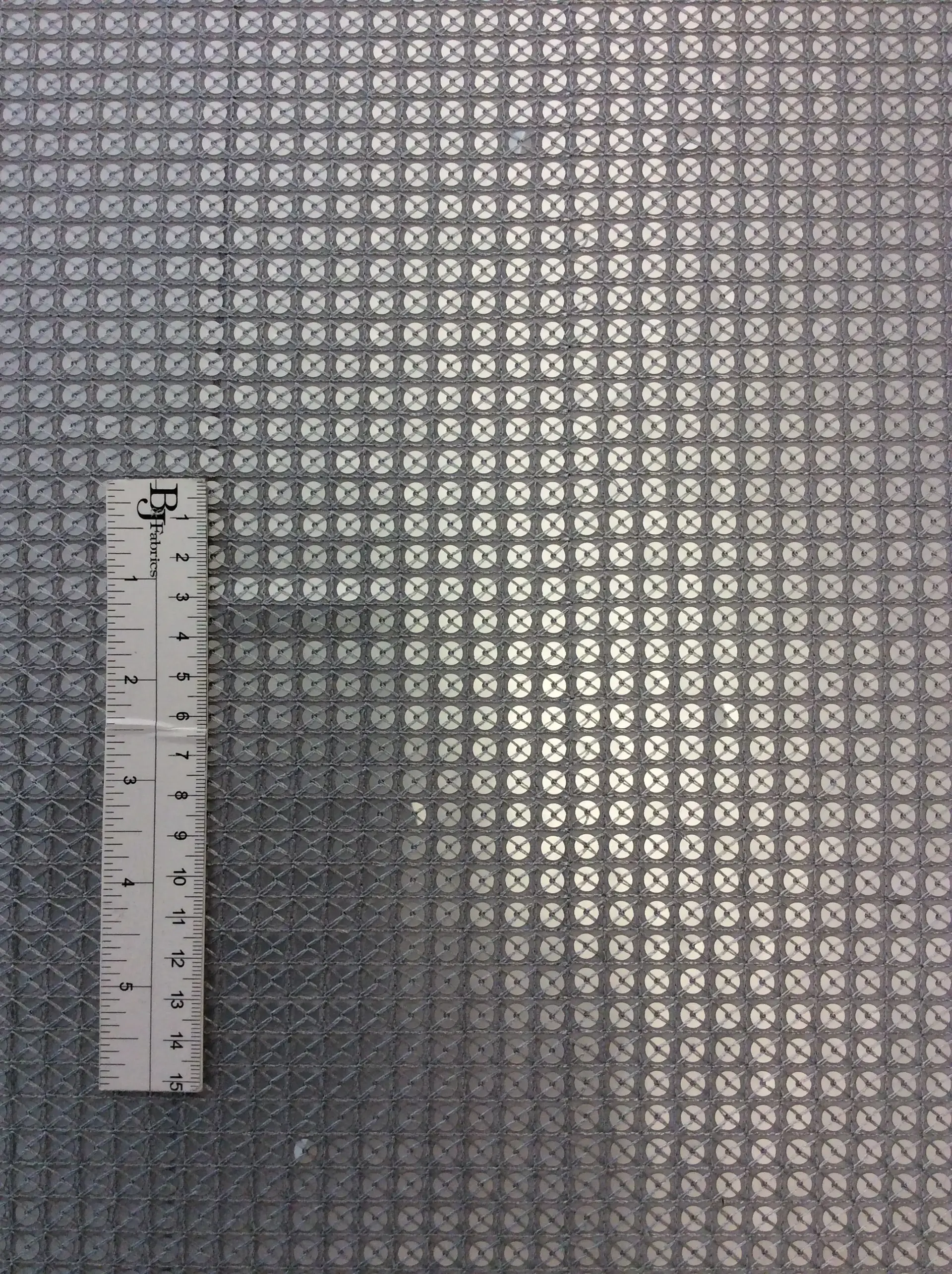 Matte Sequins on Polyester Chiffon in Silver