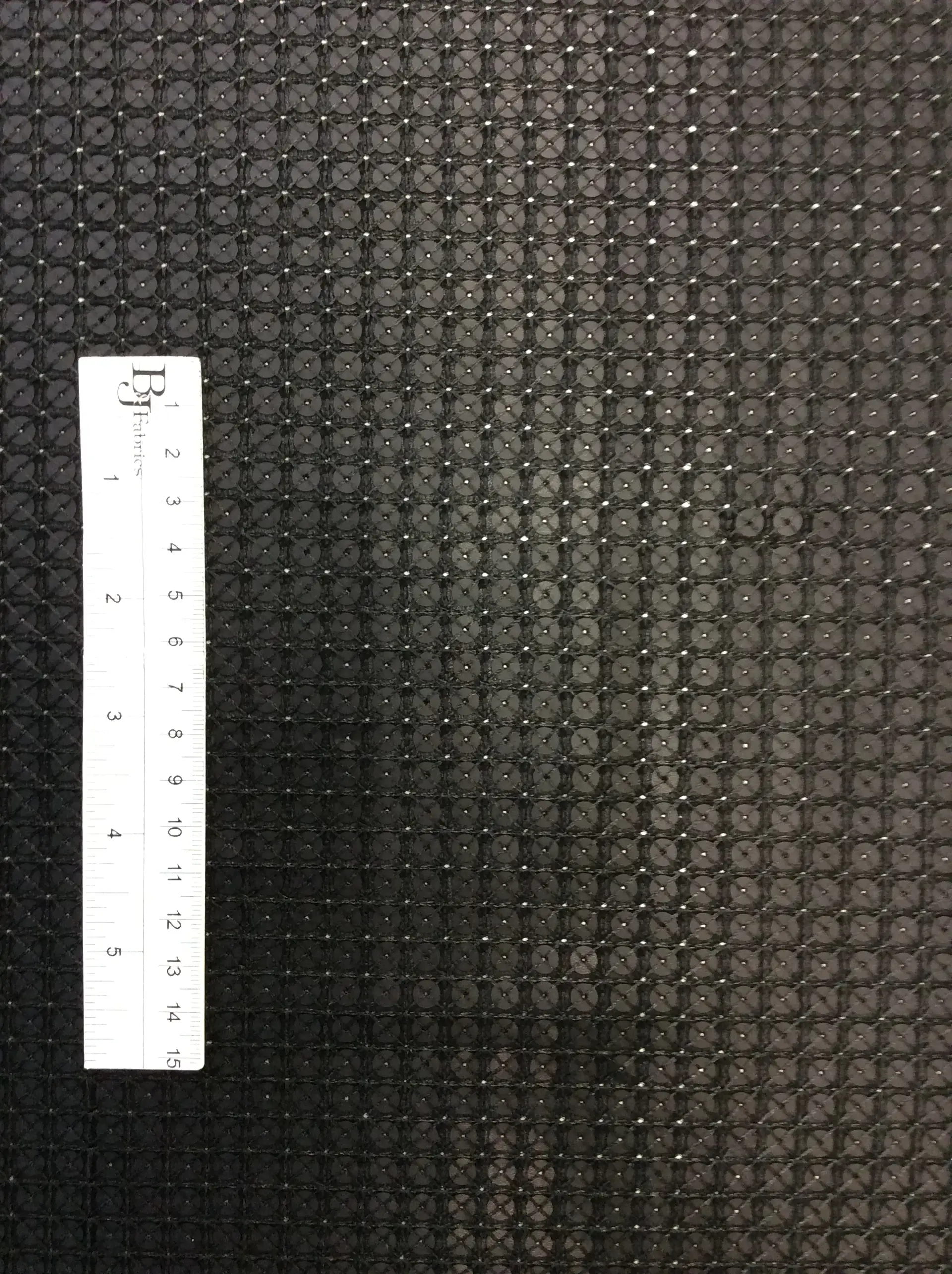 Matte Sequins on Polyester Chiffon in Black