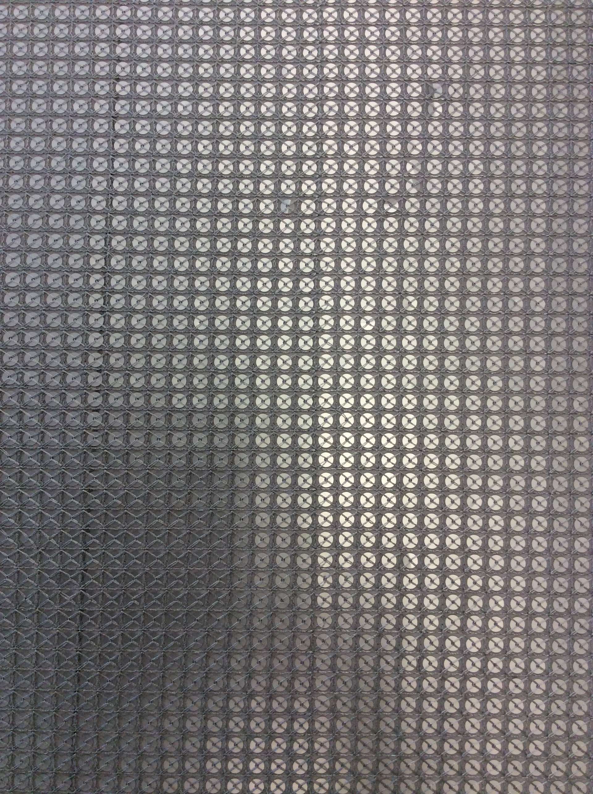 Matte Sequins on Polyester Chiffon in Silver