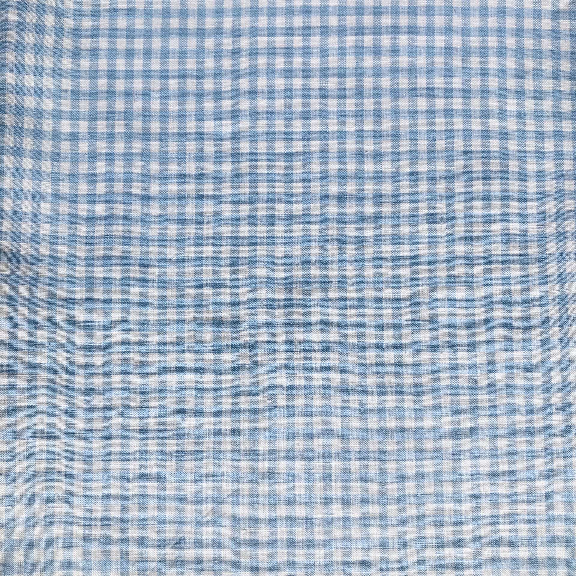 Linen Woven Gingham in Cool Blue