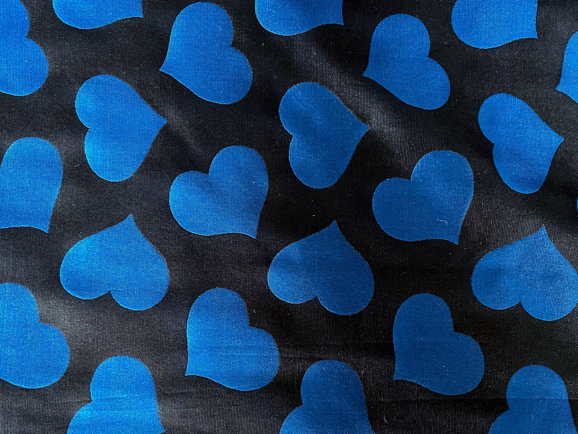 Silk Hearts Jacquard in Royal and Black