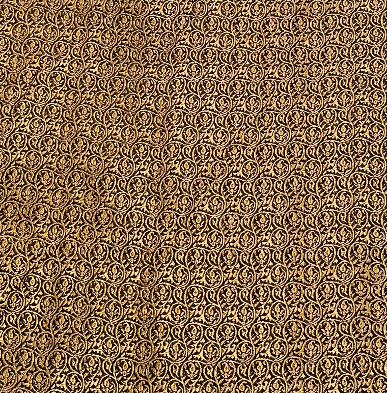 Silk Metallic Brocade in Black/Gold