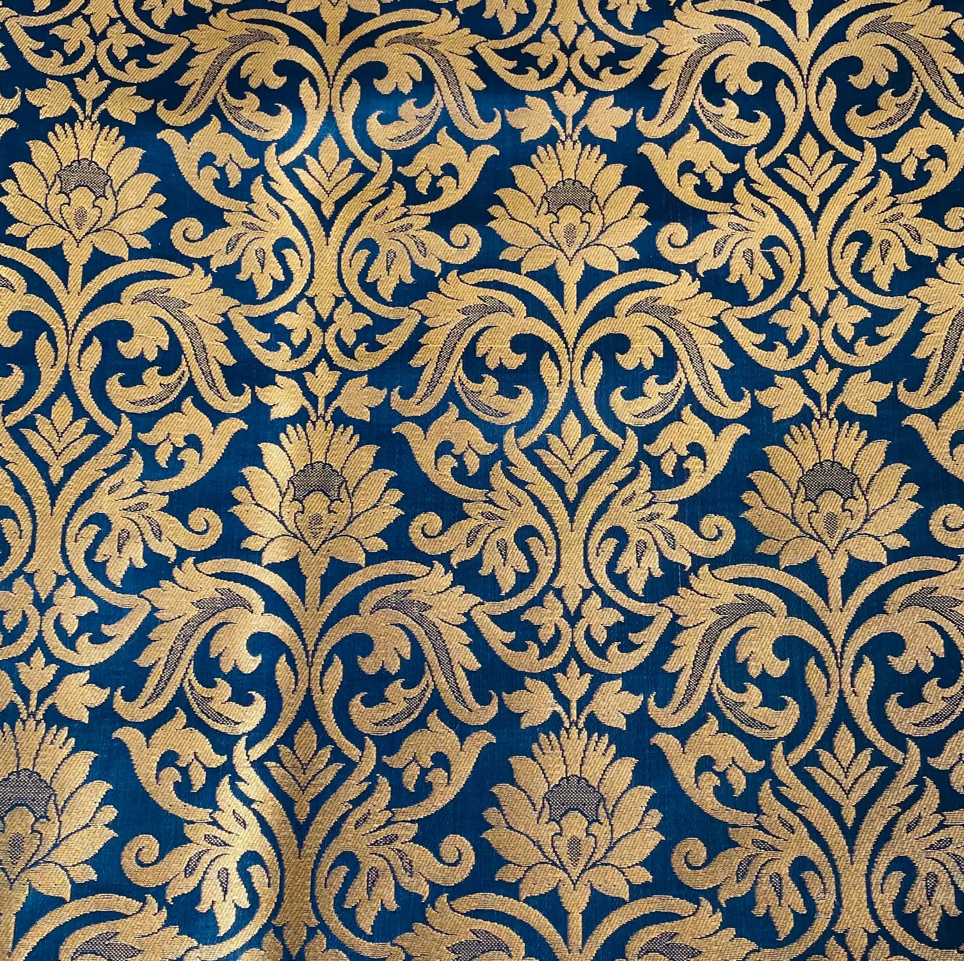 Metallic Brocade in Royal and Gold