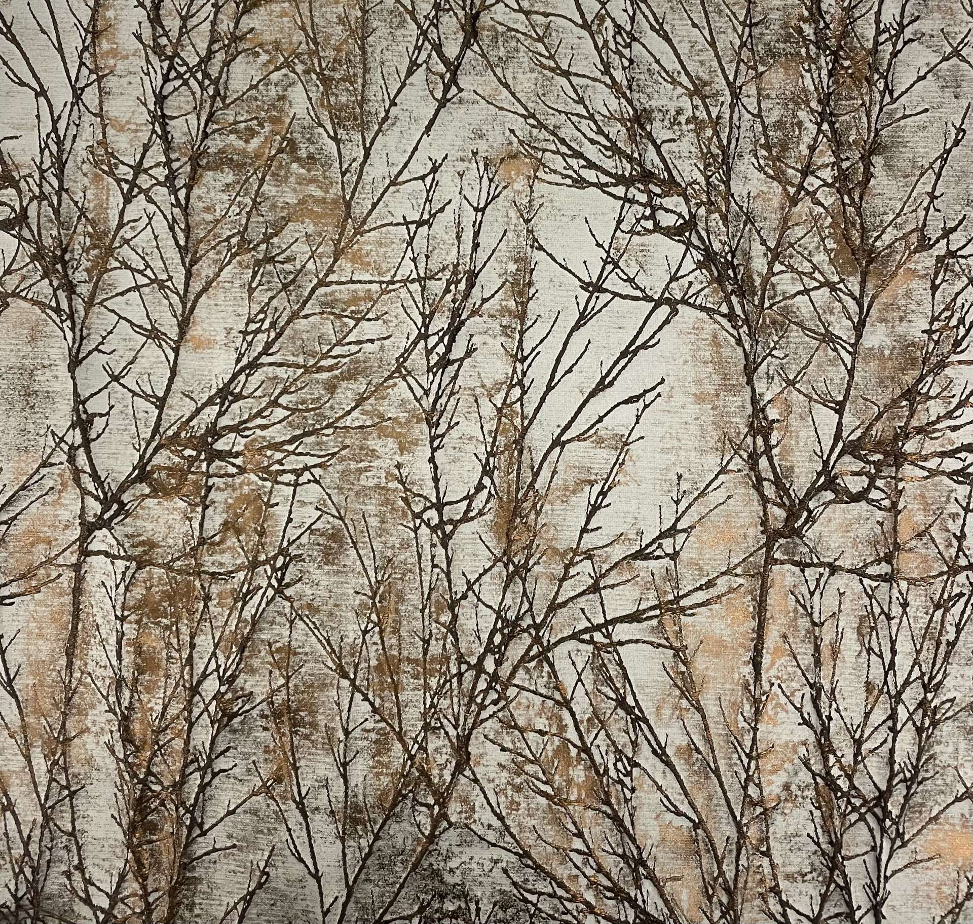 Metallic Branch Brocade in Antique Bronze