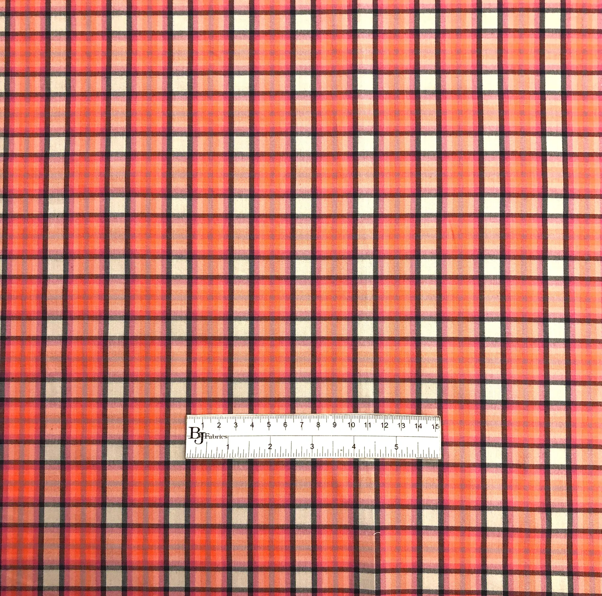 Cotton Plaid in Salmon