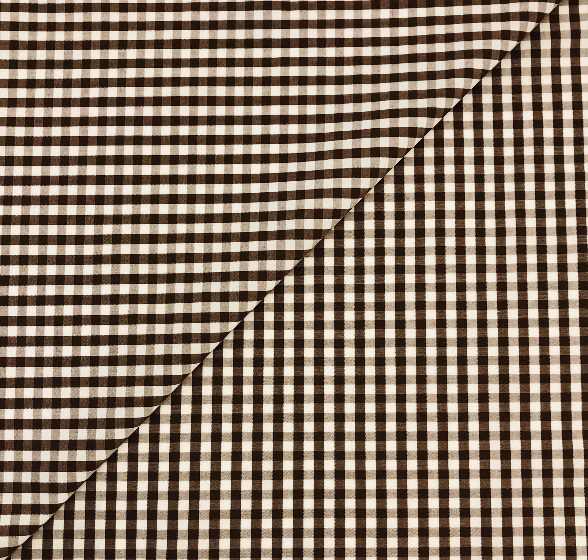 Imported Cotton Gingham in Chocolate
