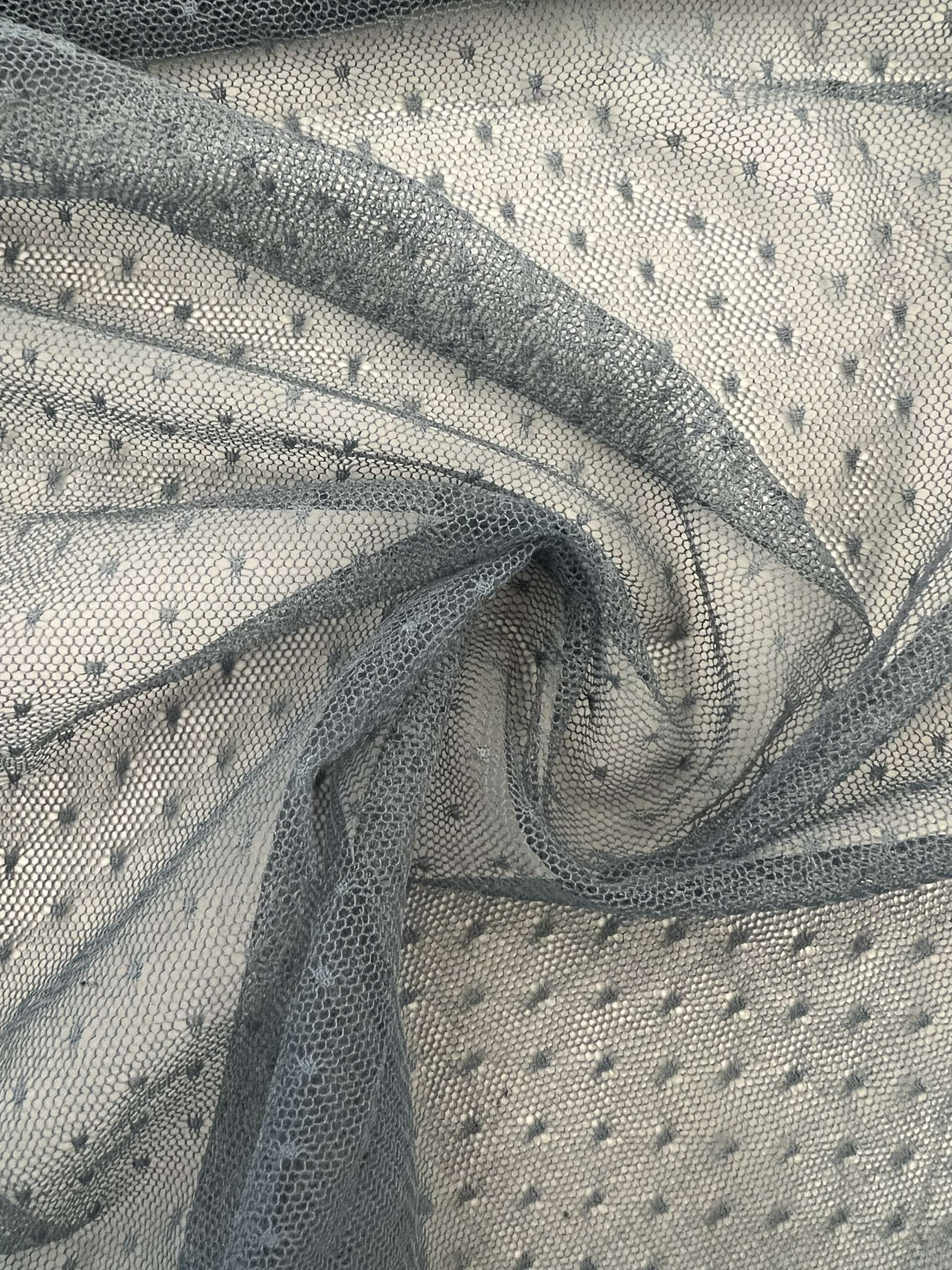 Point D'Esprit in Slate Blue