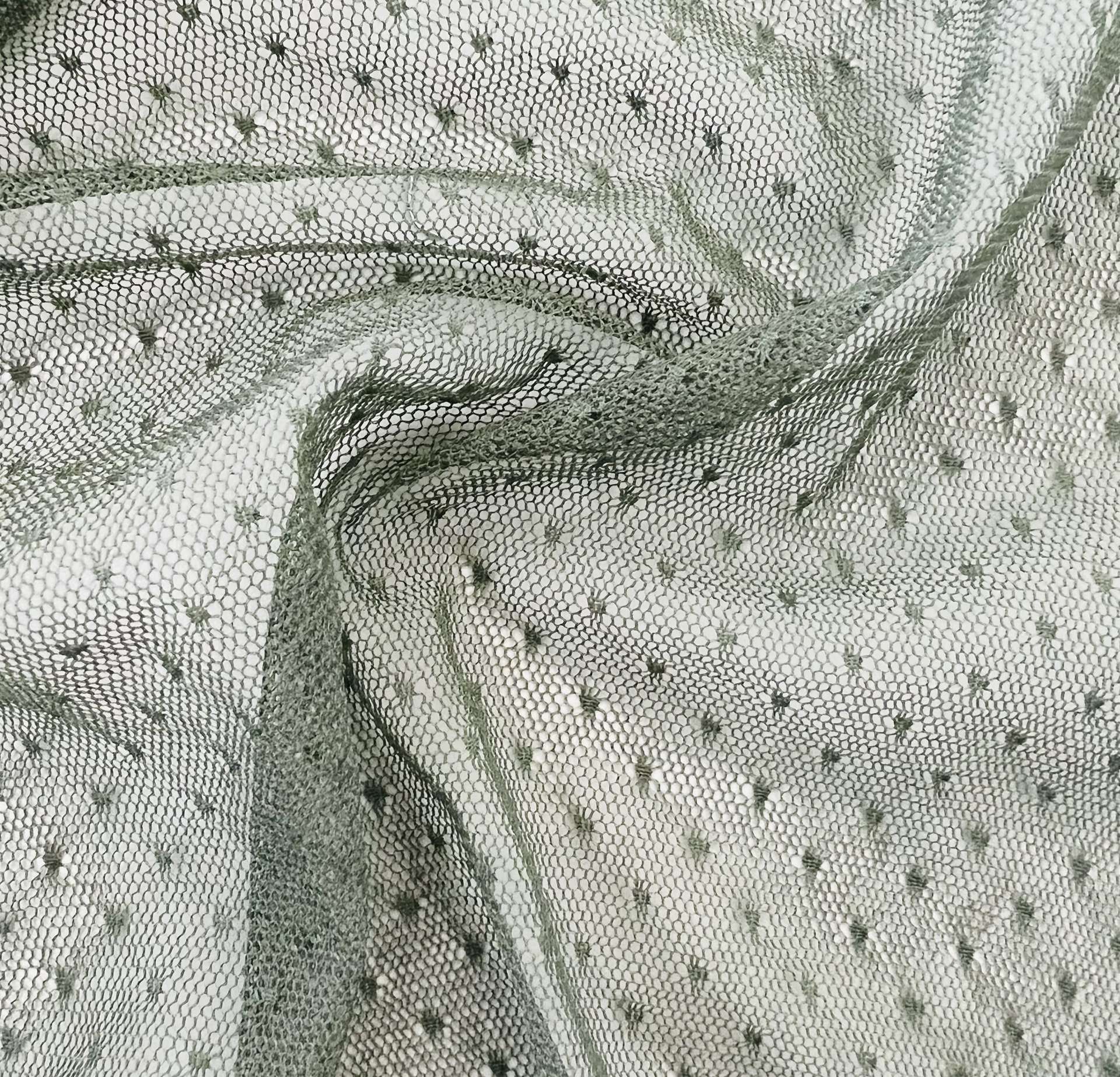 Point D'Esprit in Dark Sage