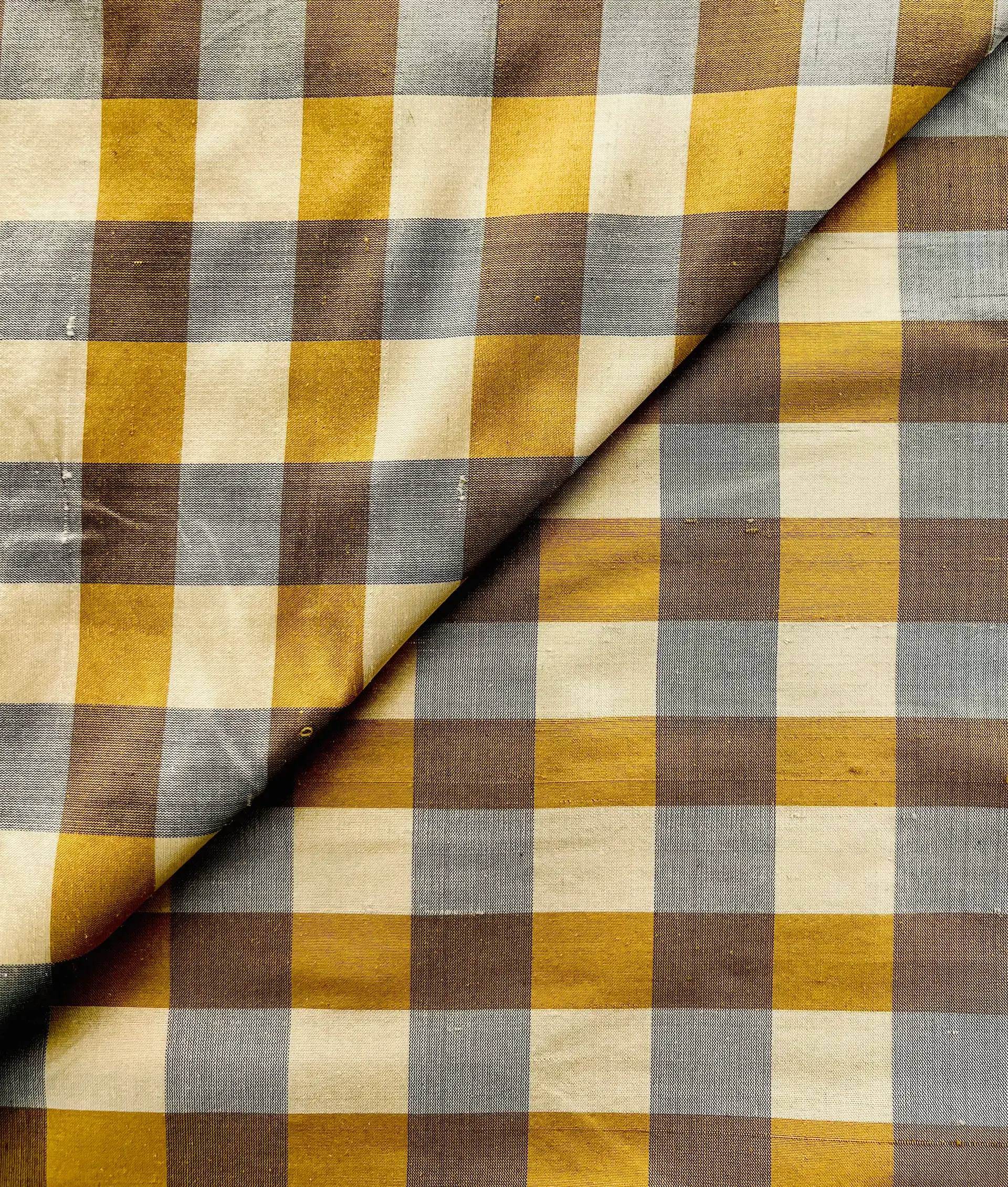 Pure Silk Shantung Gingham