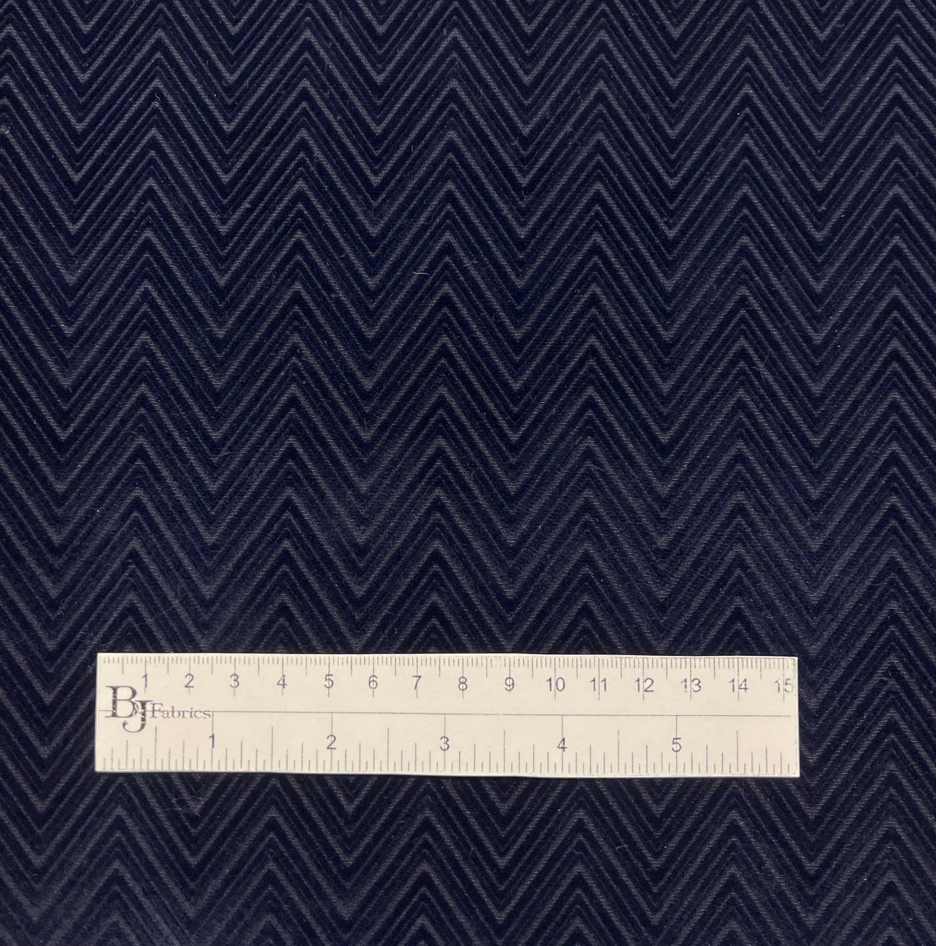 Couture Flocked Silk and Wool In Navy