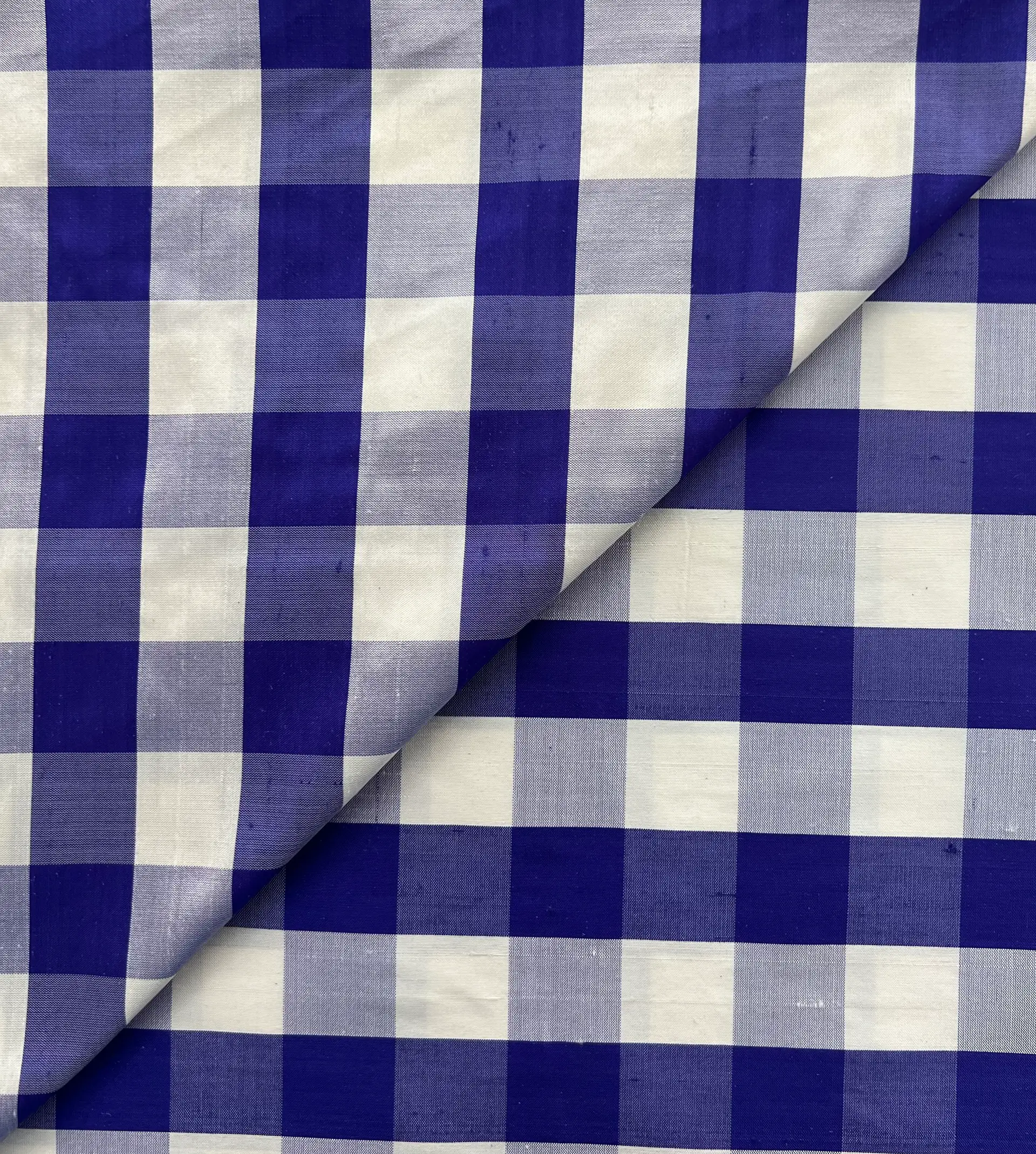 Pure Silk Shantung Gingham