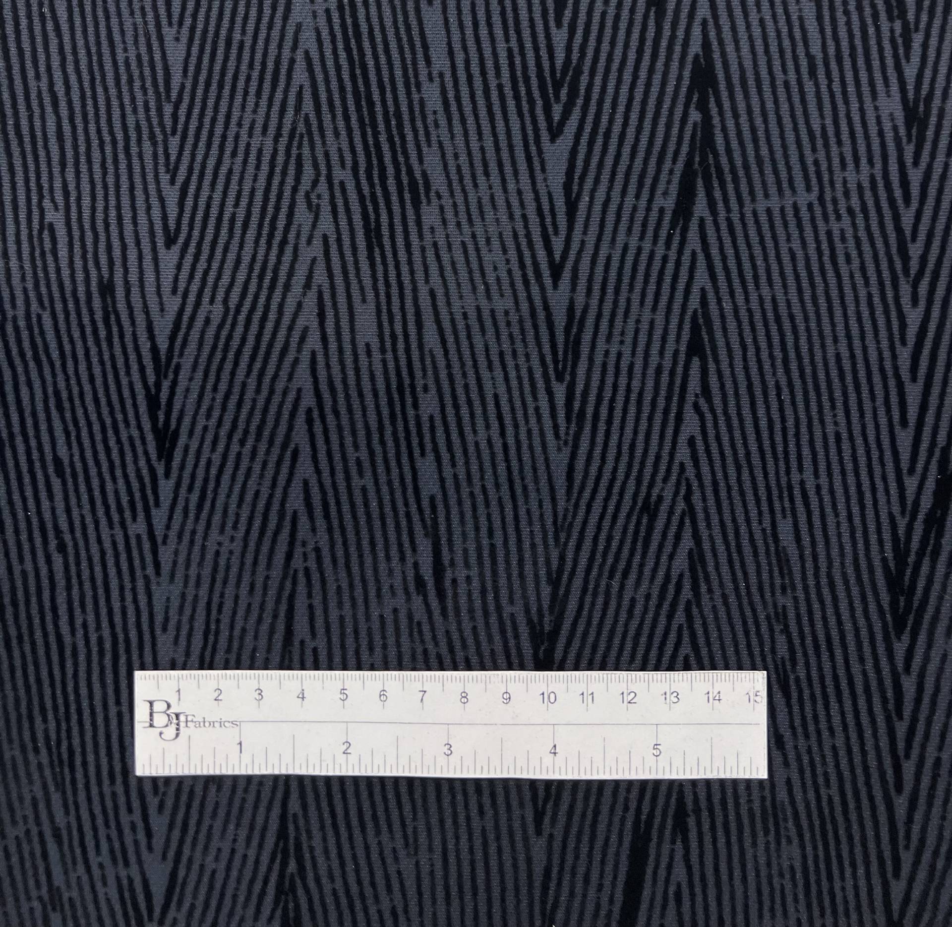 Couture Flocked Silk and Wool In Navy Flock on Black