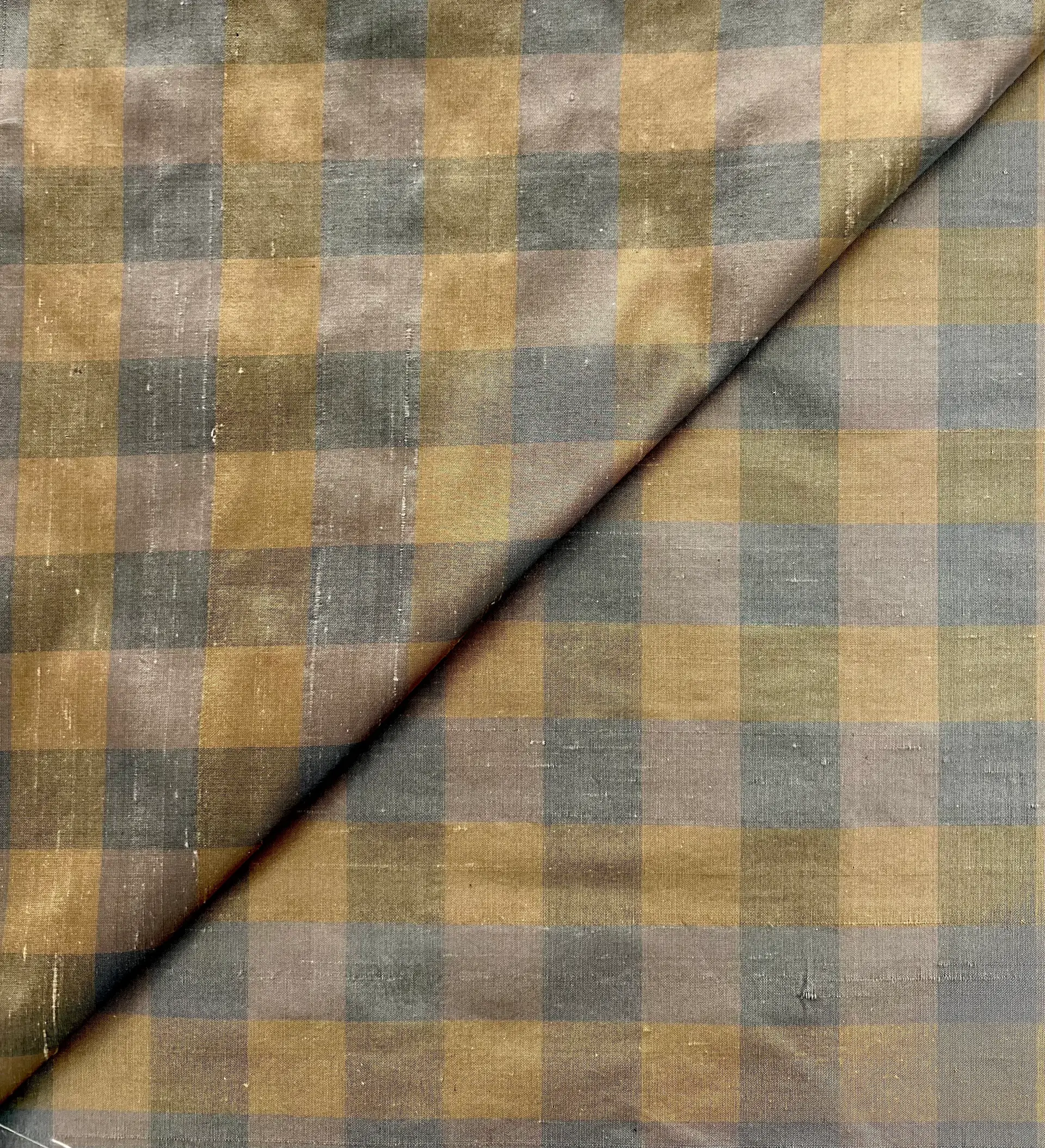 Pure Silk Shantung Gingham