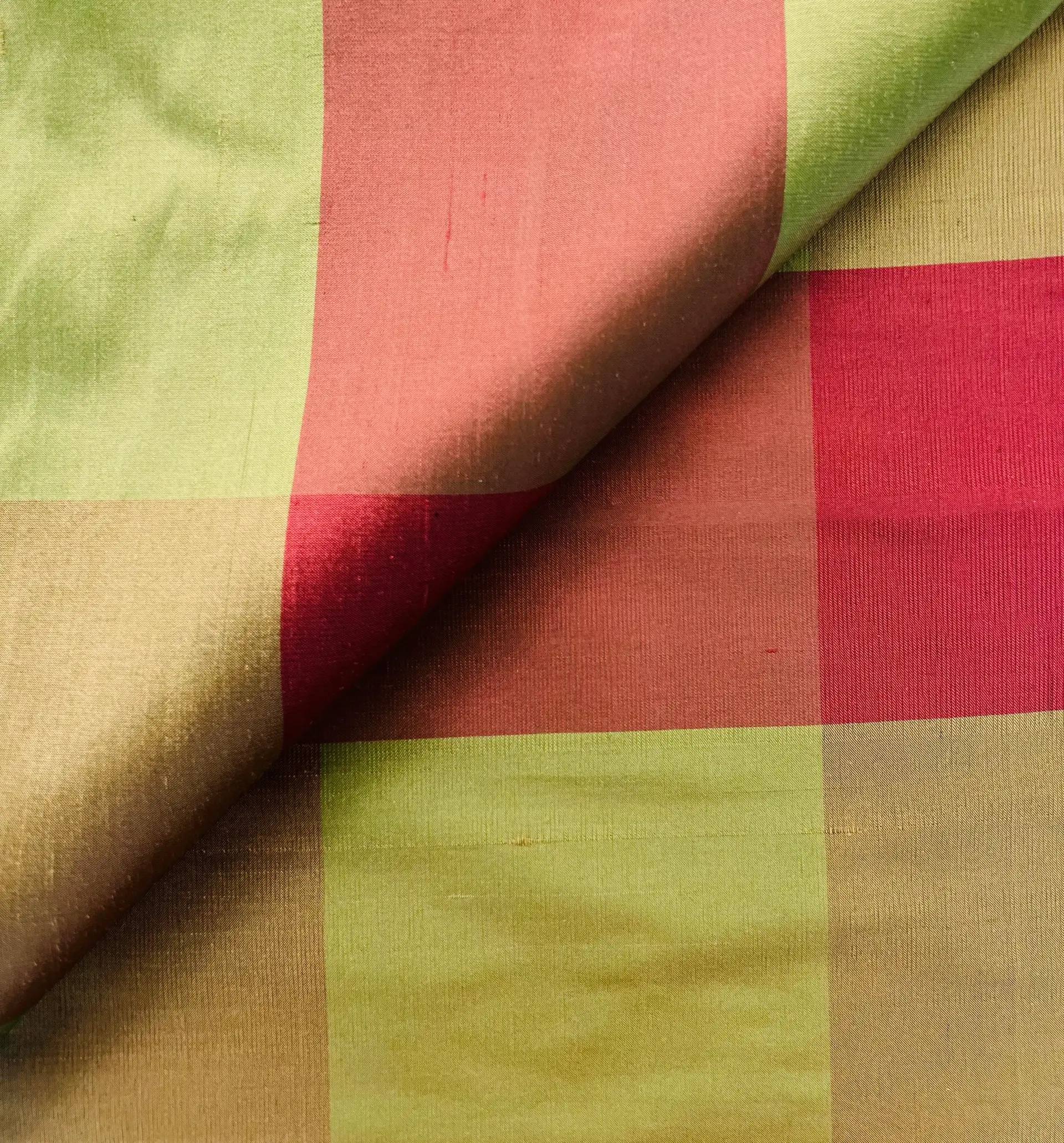 Pure Silk Shantung Gingham