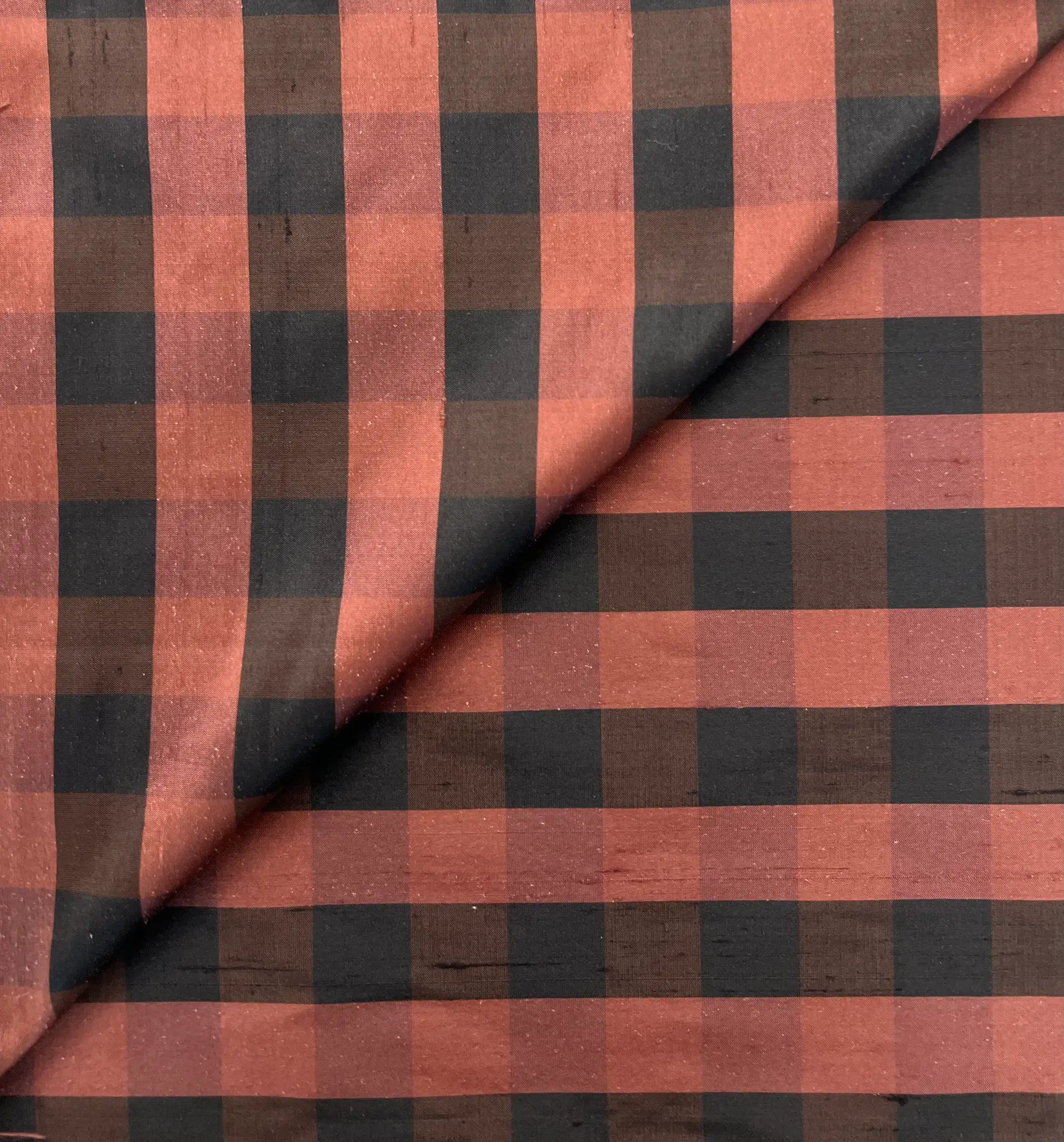 Pure Silk Shantung Gingham