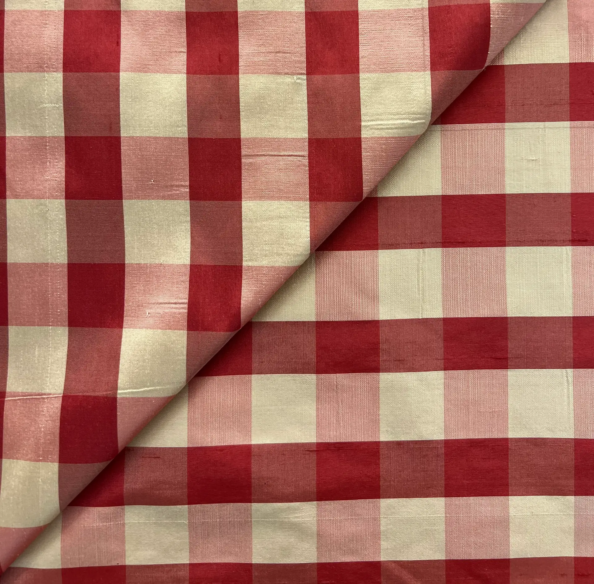 Pure Silk Shantung Gingham