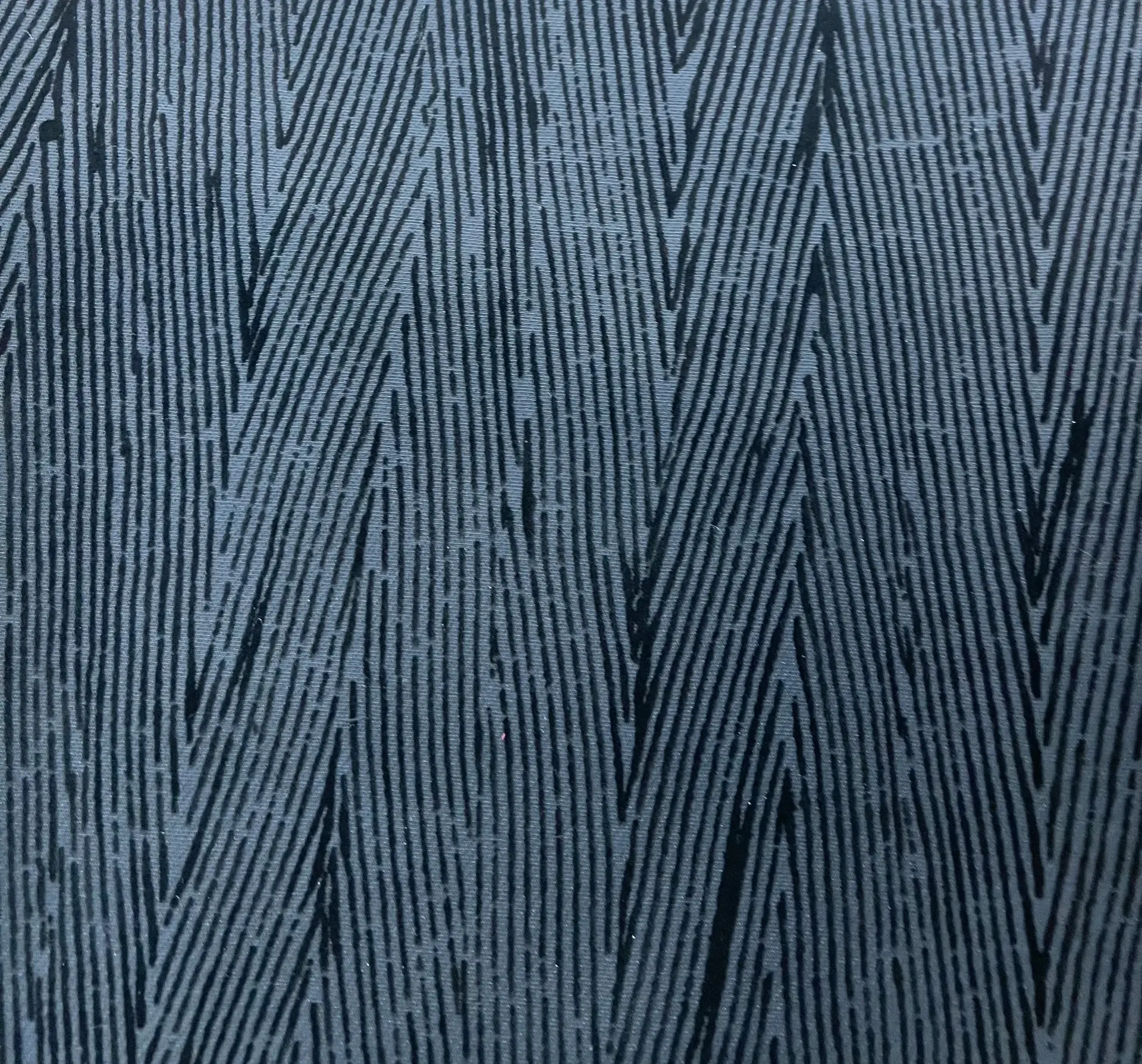 Couture Flocked Silk and Wool In Navy Flock on Black