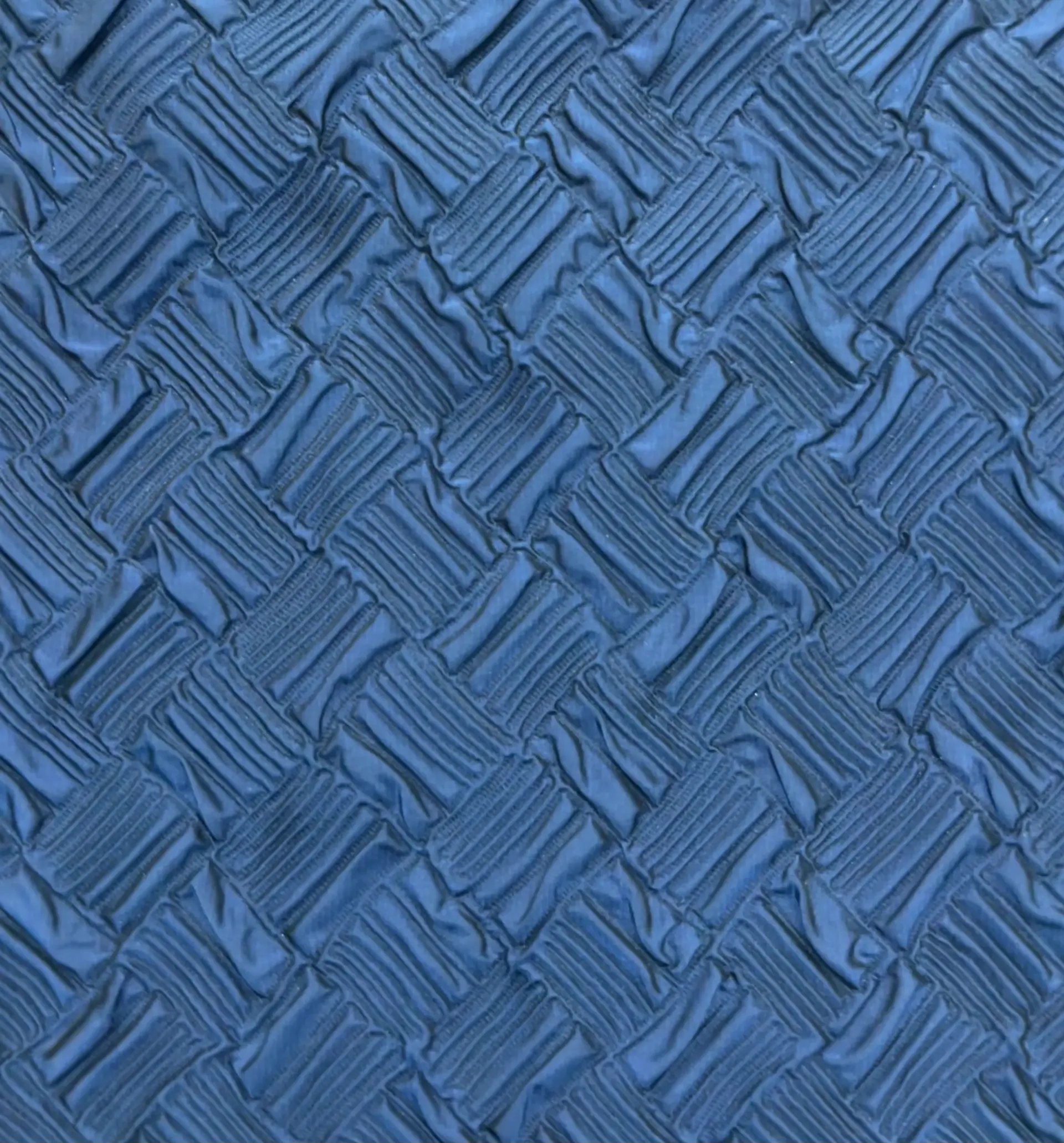 Silk Blend Cloque Jacquard in Navy