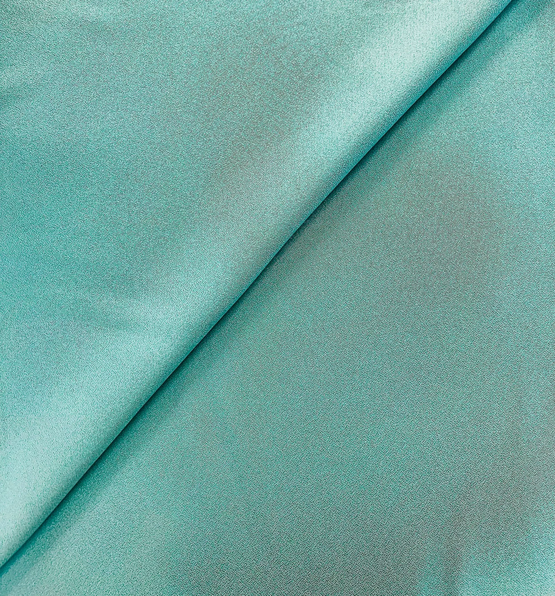 Viscose Crepe Back Satin in Aquamarine