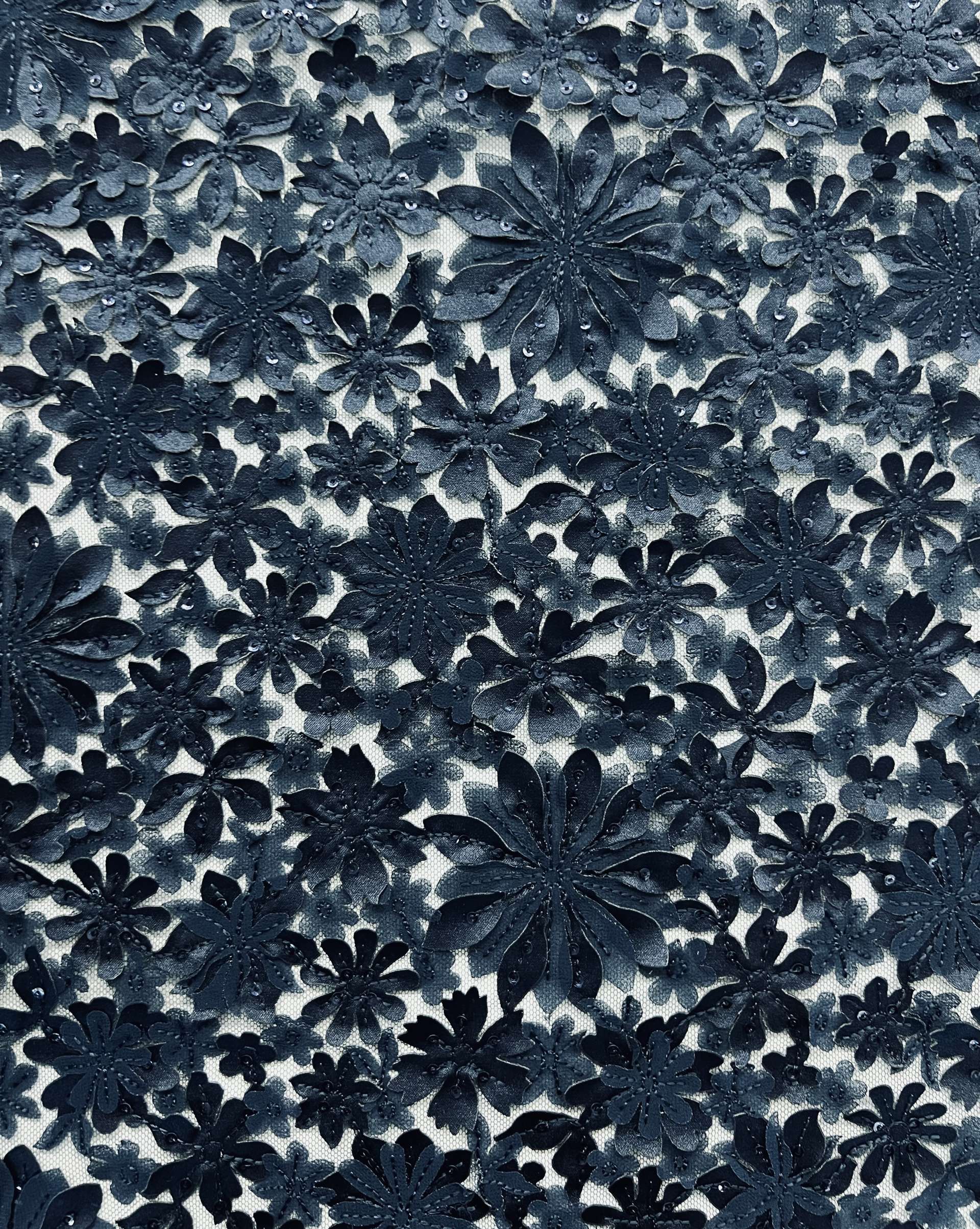 Appliquéd Tulle in Navy