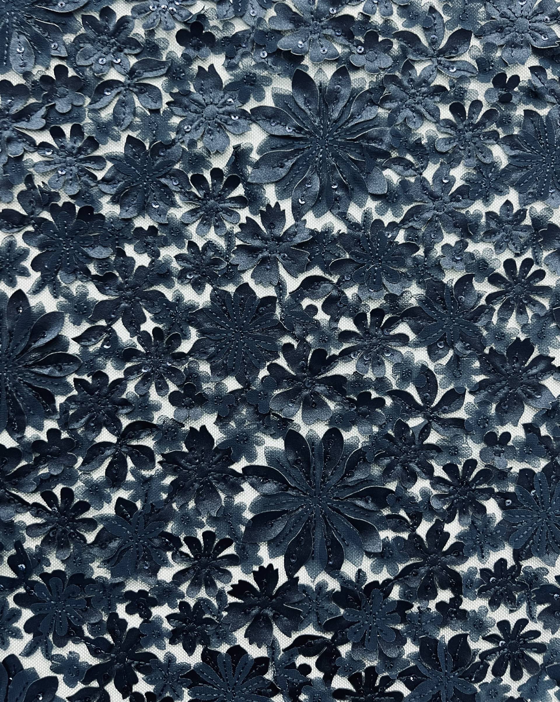 Appliquéd Tulle in Navy