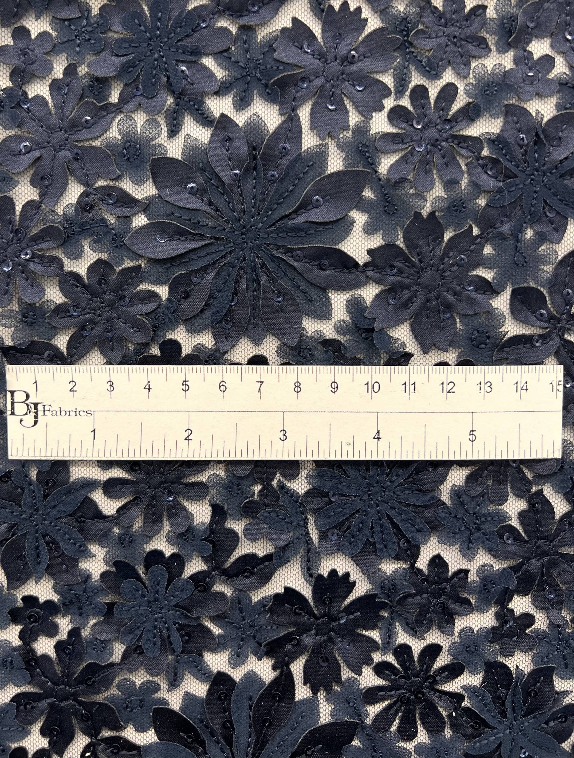 Appliquéd Tulle in Navy