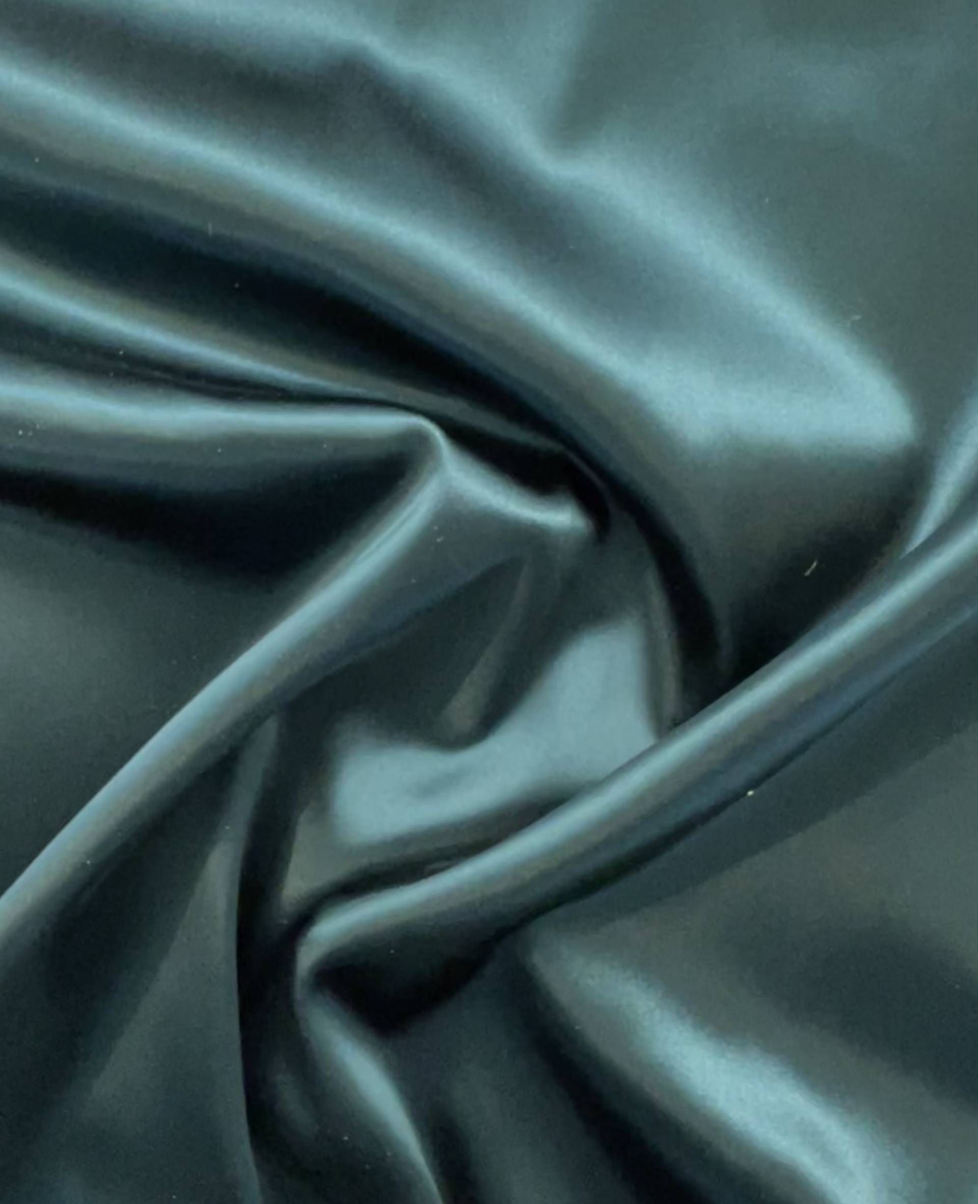 Italian Acetate Stretch Satin in Dark Teal