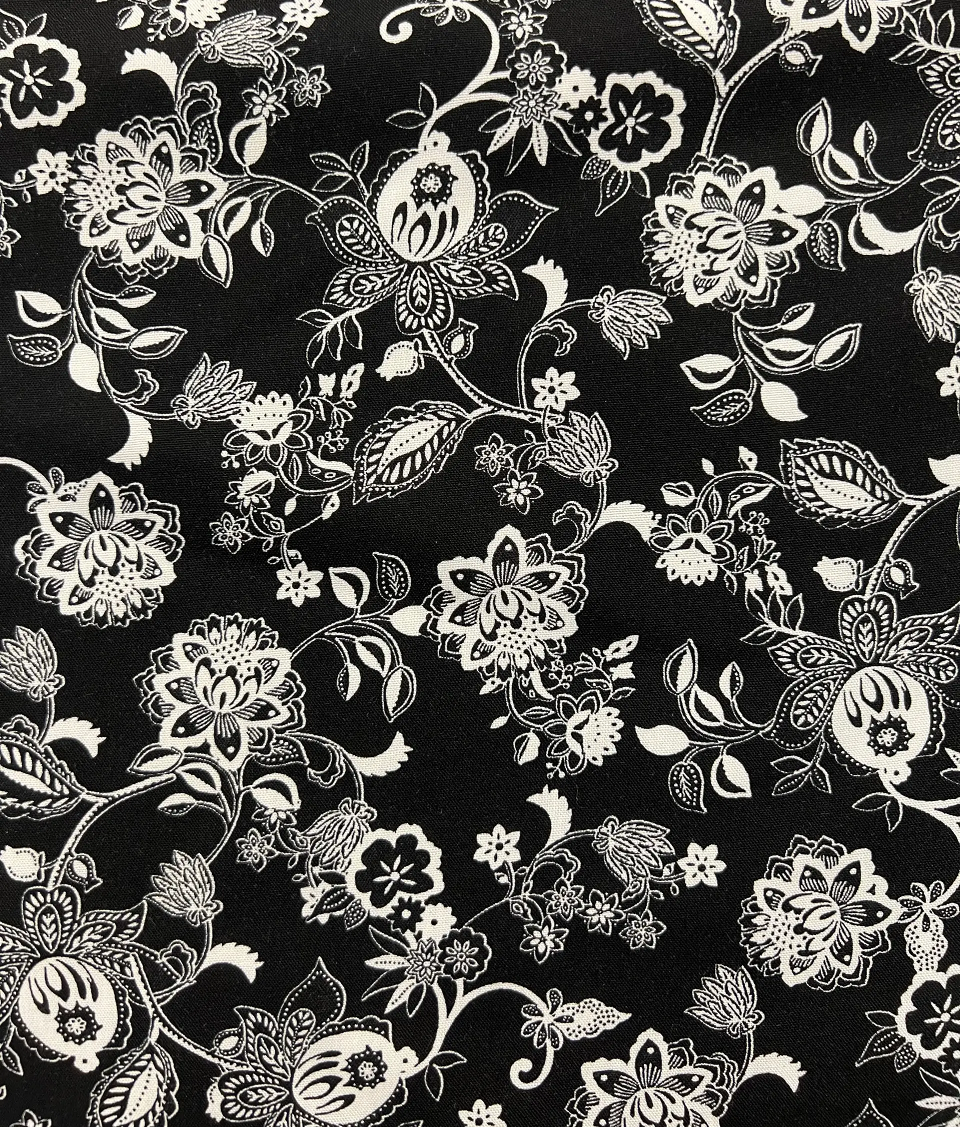 Printed Viscose Challis in Black & White