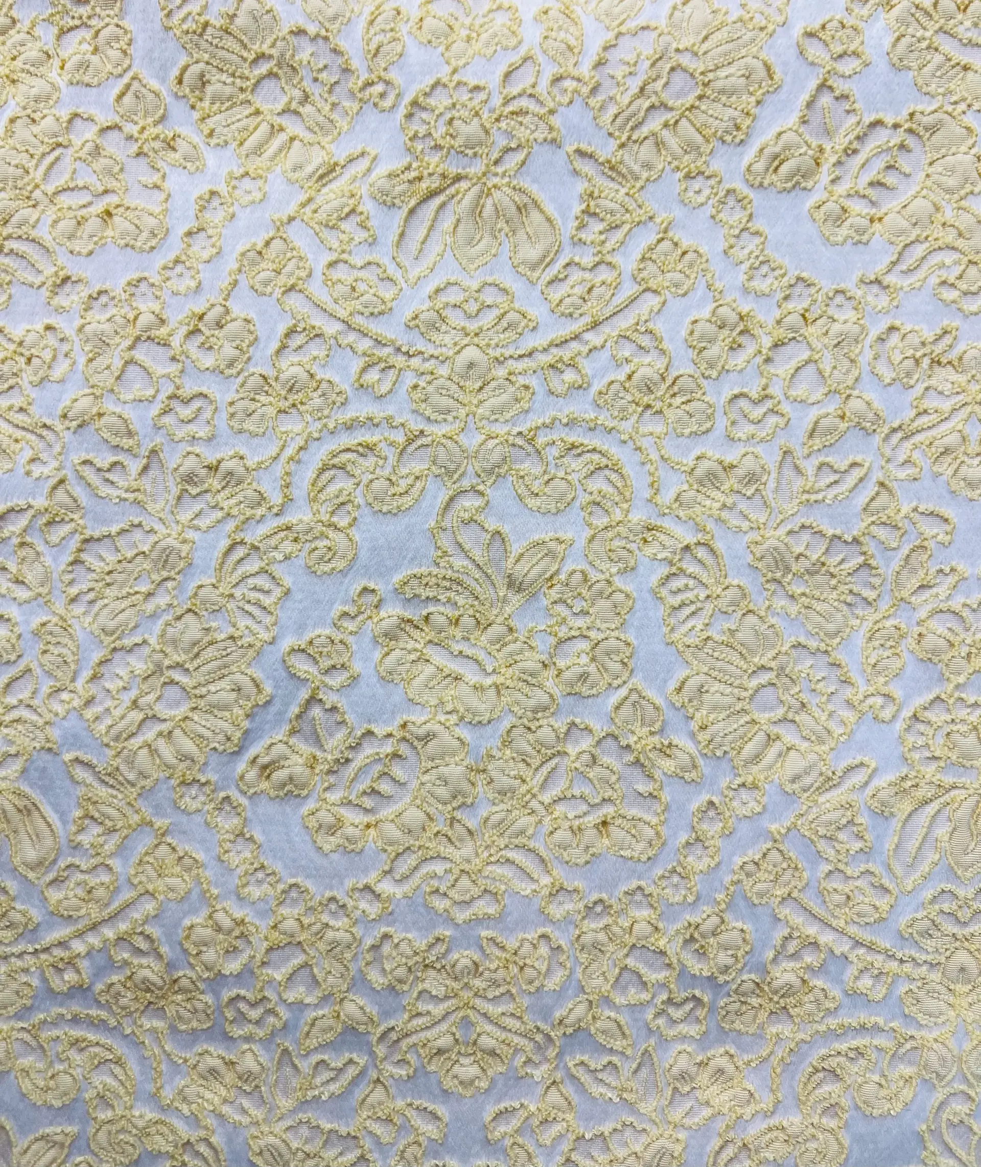 Damask Brocade in Yellow/White