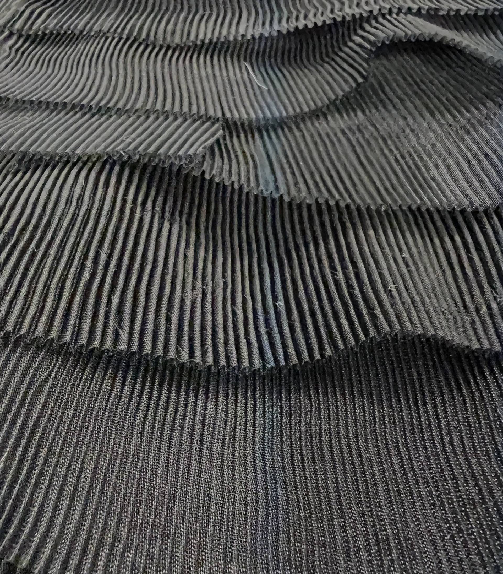 Tiered Pleated Organza in Black