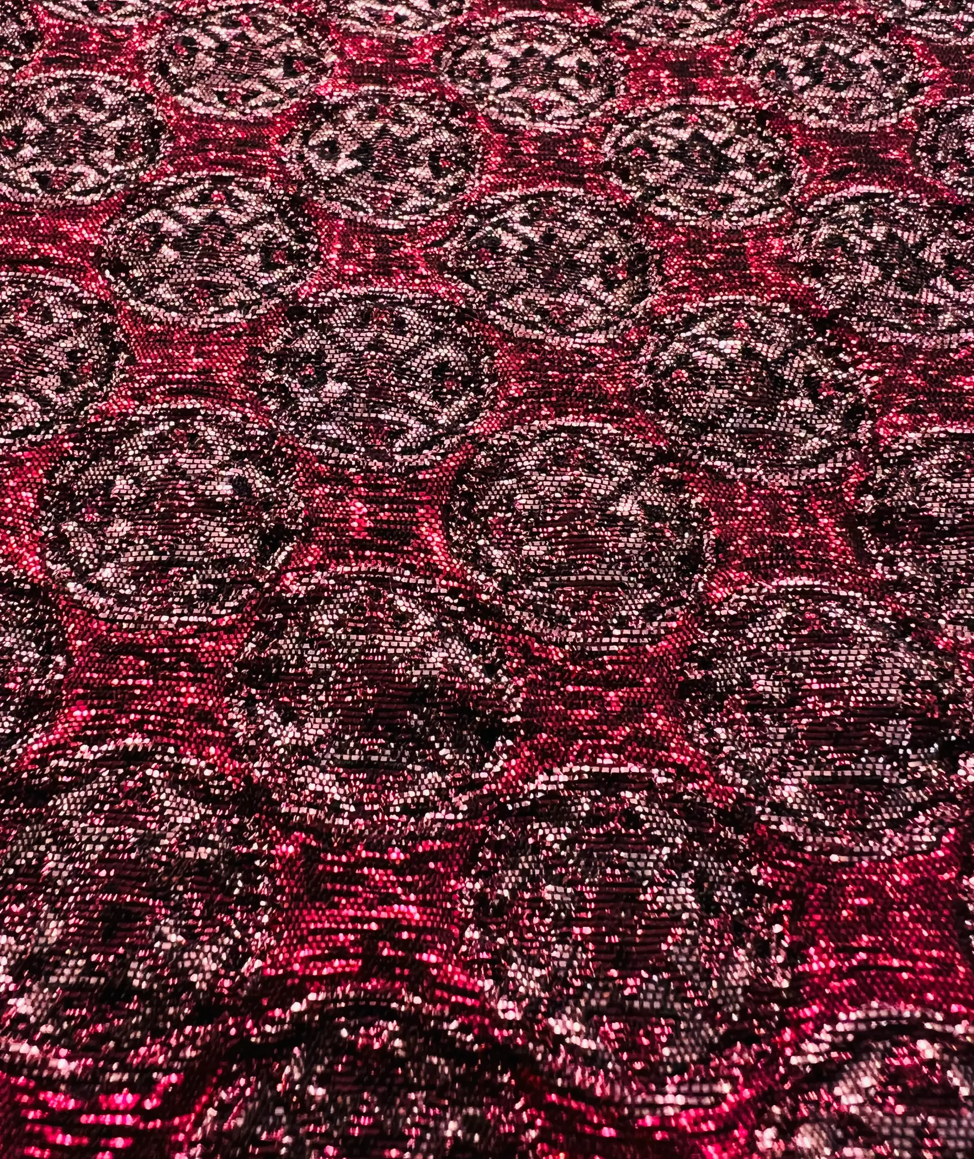 Metallic Brocade in Fuchsia Pink
