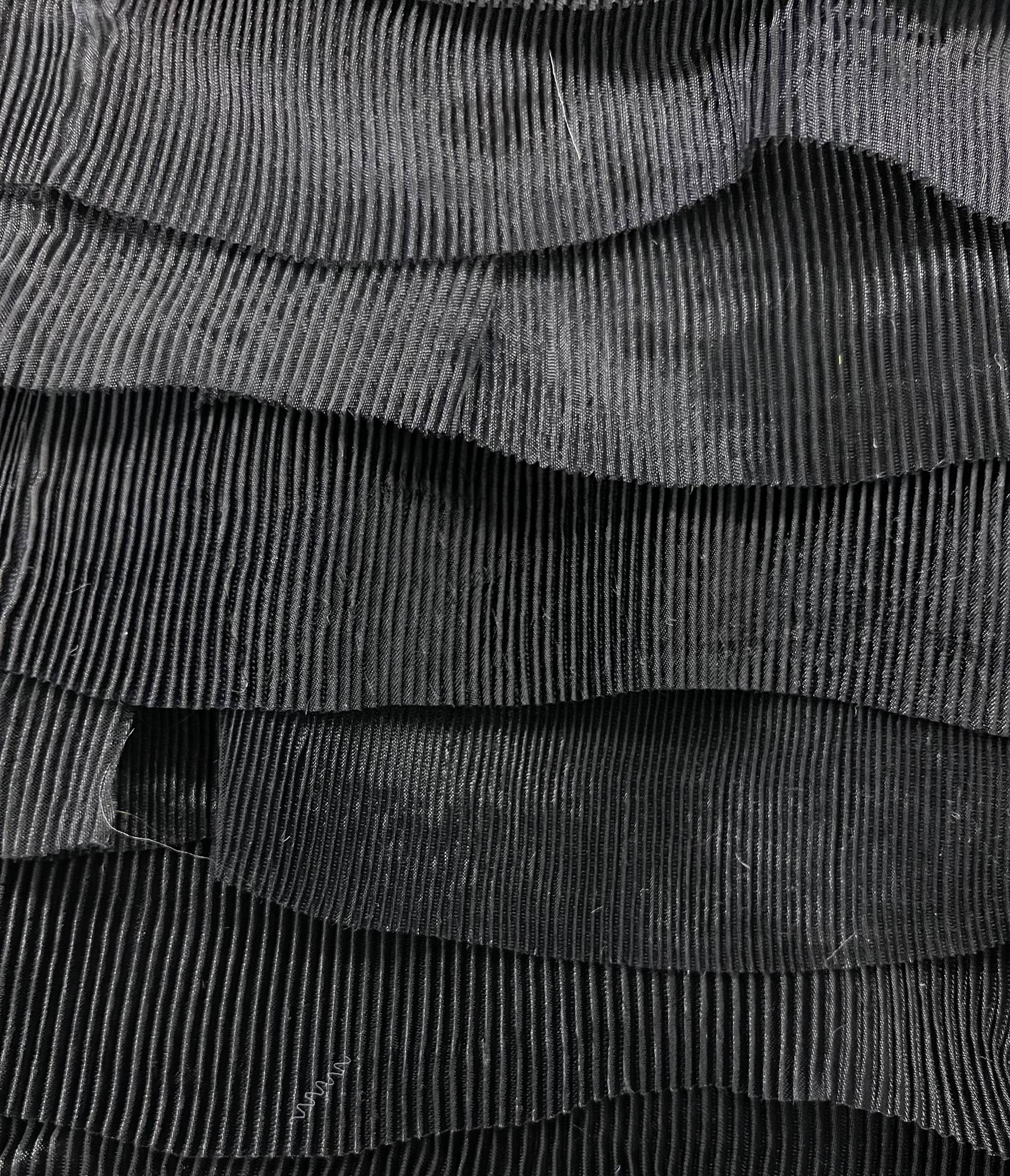 Tiered Pleated Organza in Black