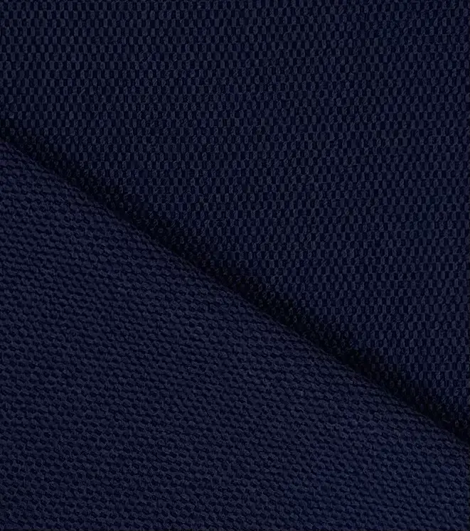 Italian Wool Heavy Crepe Pique in Navy