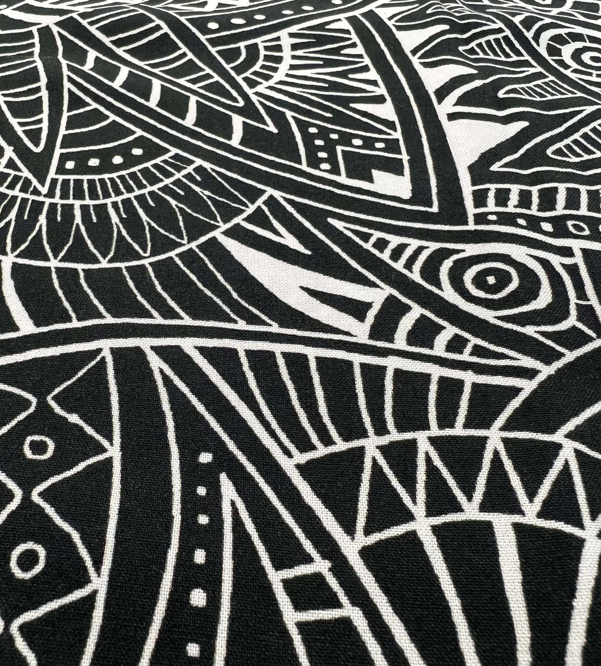 Printed Viscose Challis in Black & White