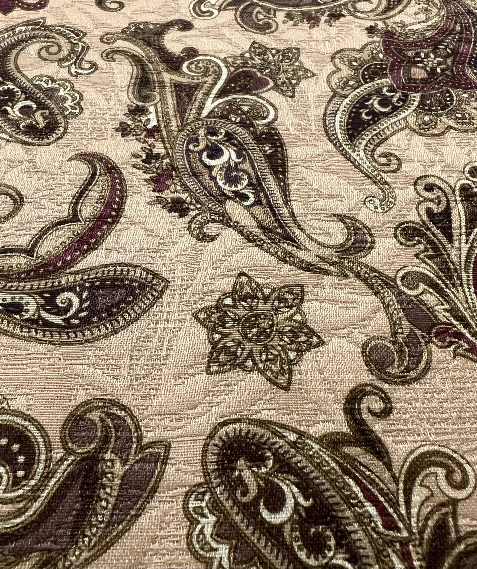 Italian Silk & Wool Mattelasse with a Blush Paisley Print