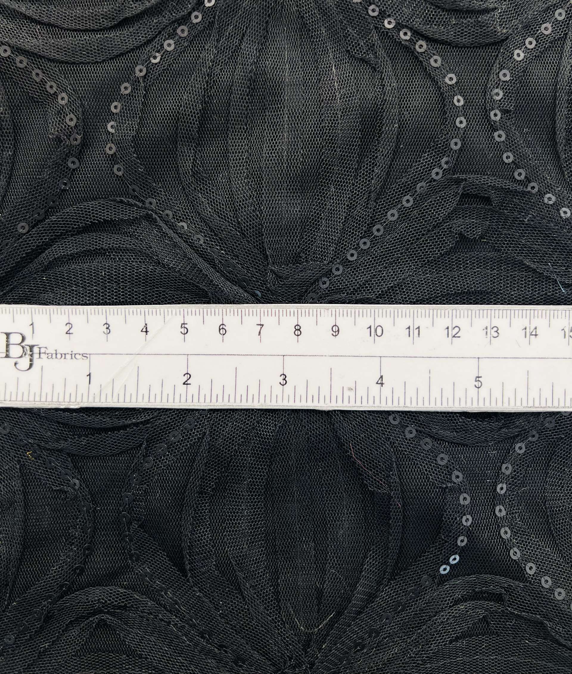 embroidered tulle with Sequins In Black