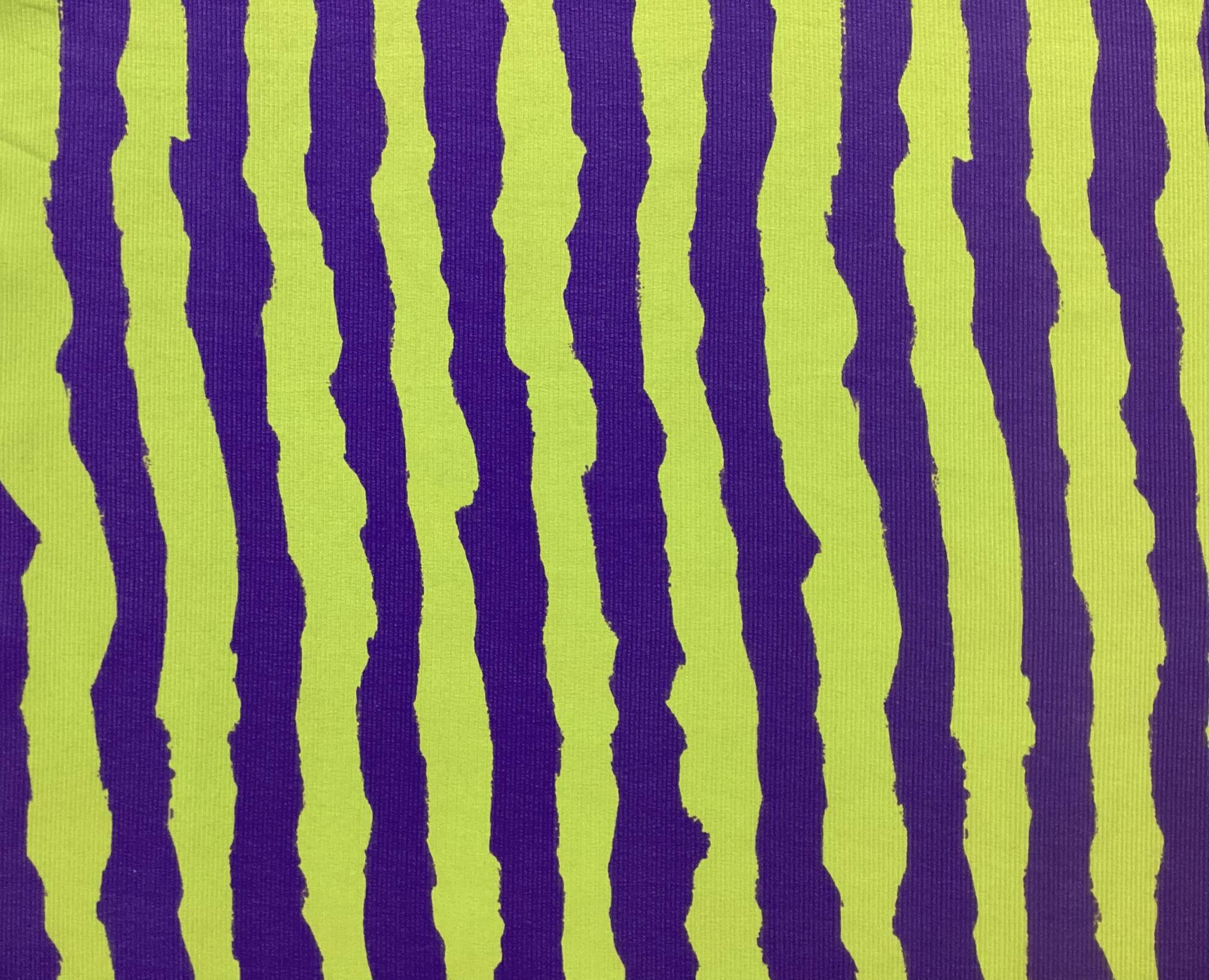 100% Silk Tissue Faille Print in Lime & Purple