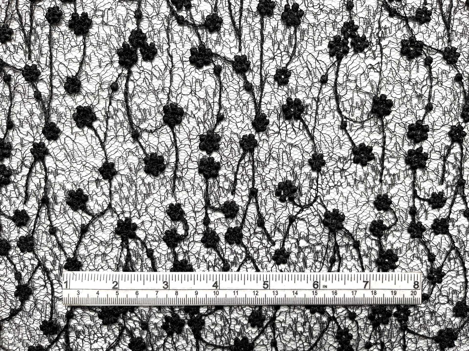 Embroidered Novelty Net in Black