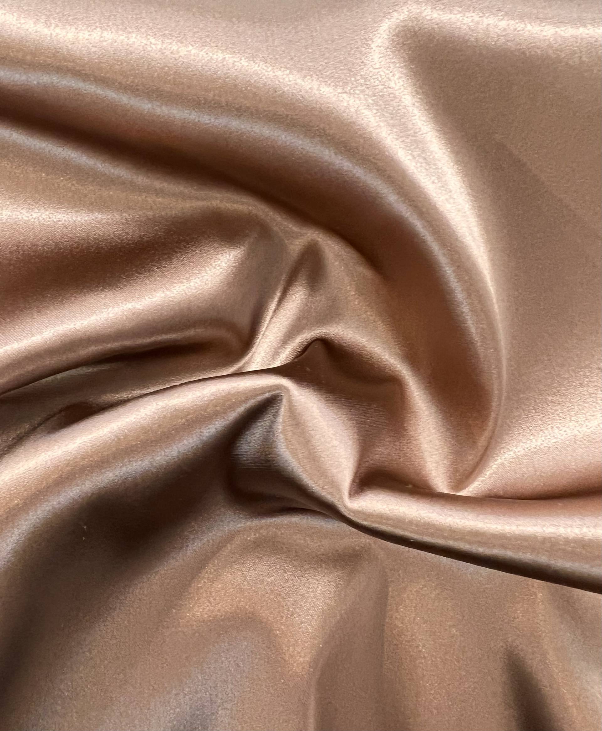 Italian Acetate Stretch Satin in Earth