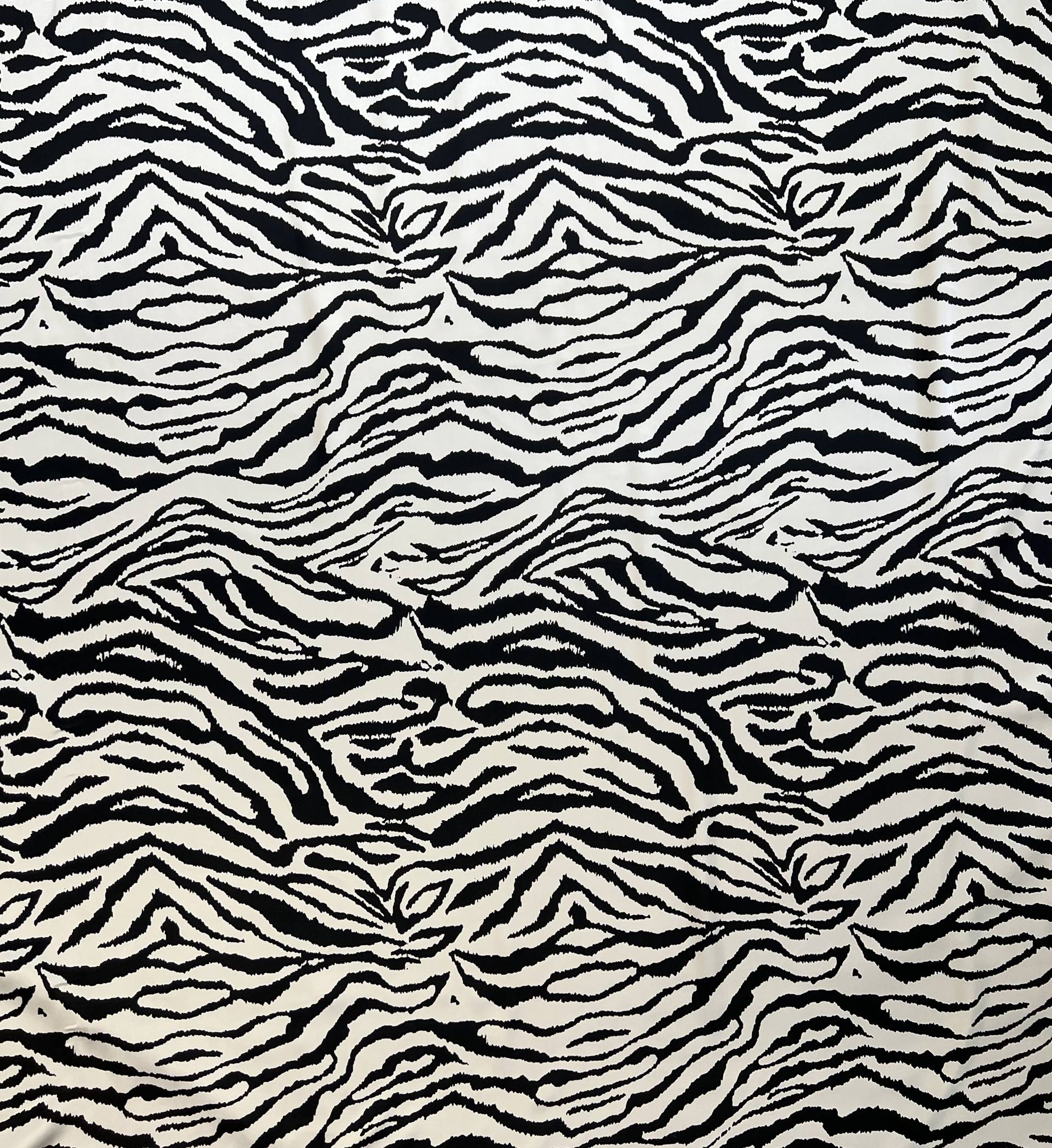 Printed Silk Charmeuse in Zebra