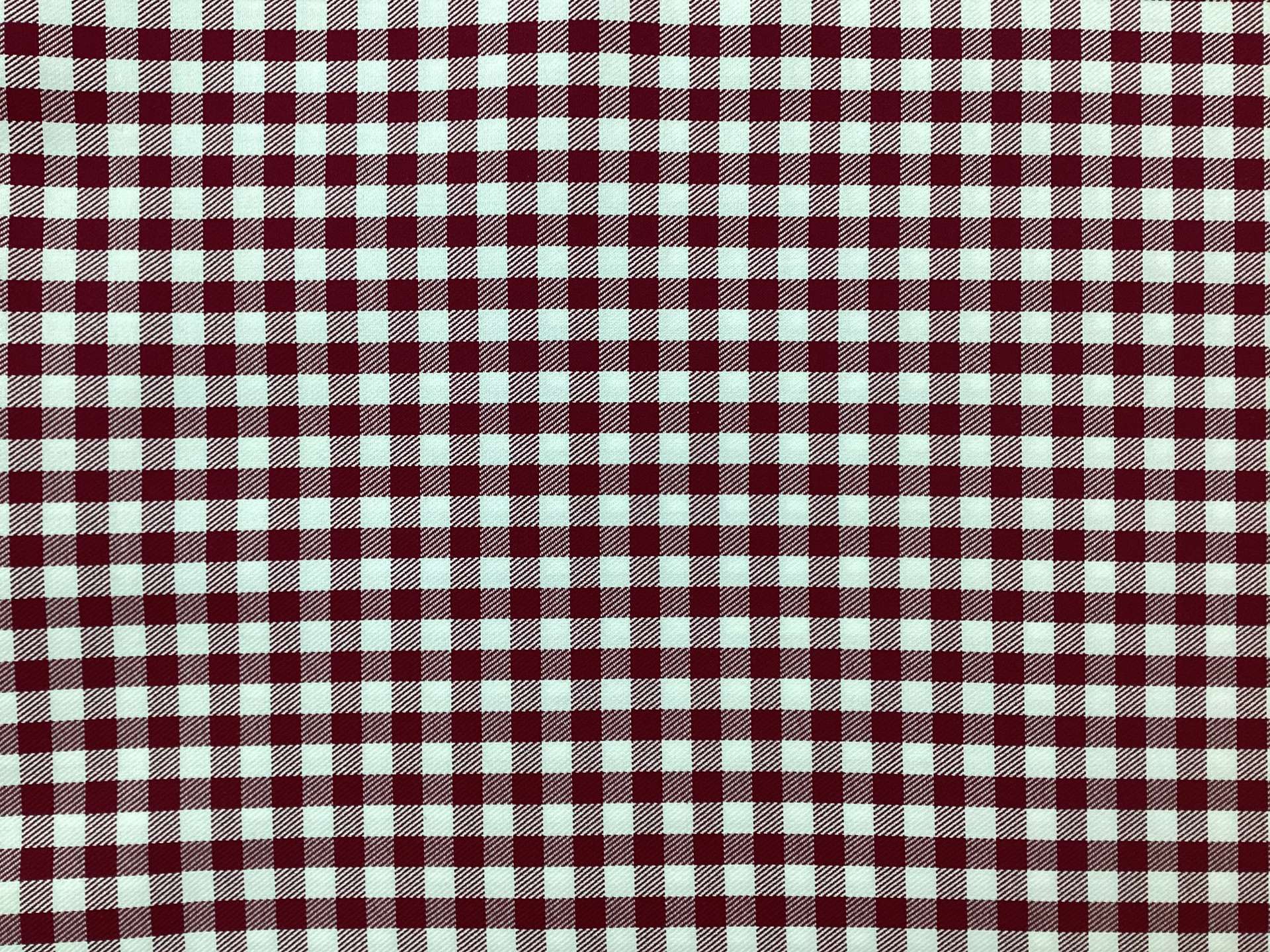 100 % Cotton Gingham Shirting in Cherry Red & White