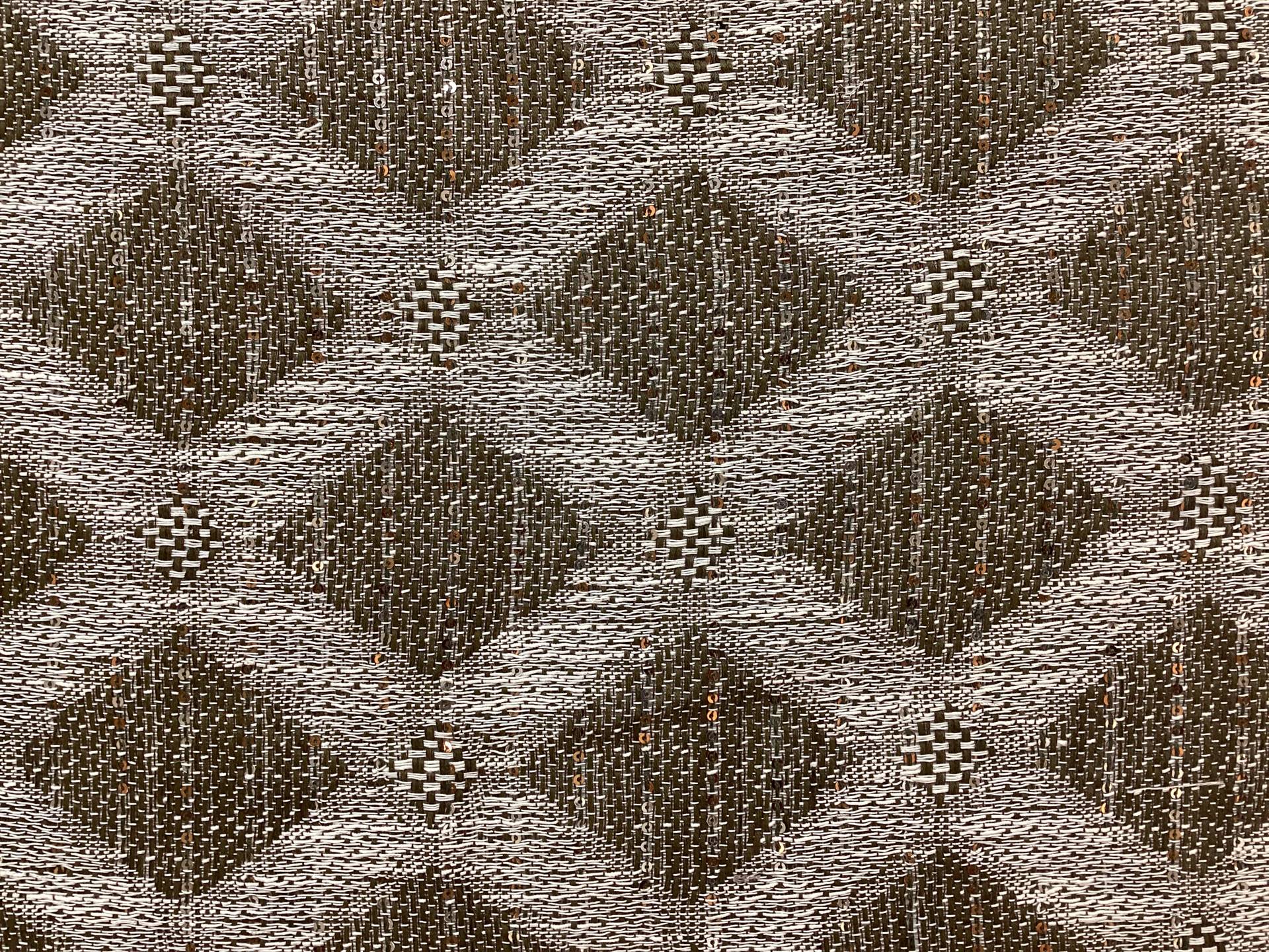 Linen Blend Double Face Sequined Geometric in Straw