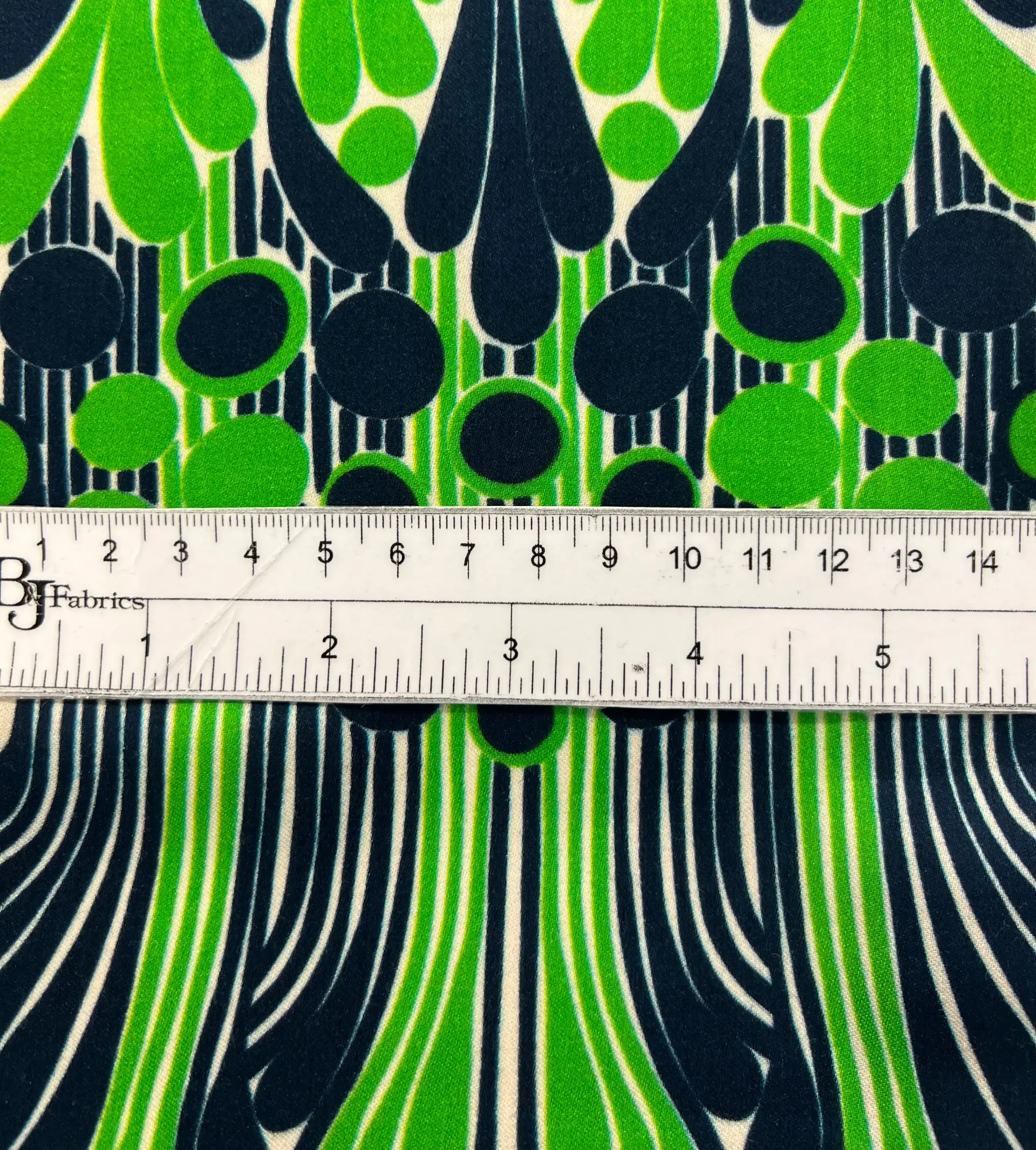 Printed Viscose Challis Sateen on Off White Ground